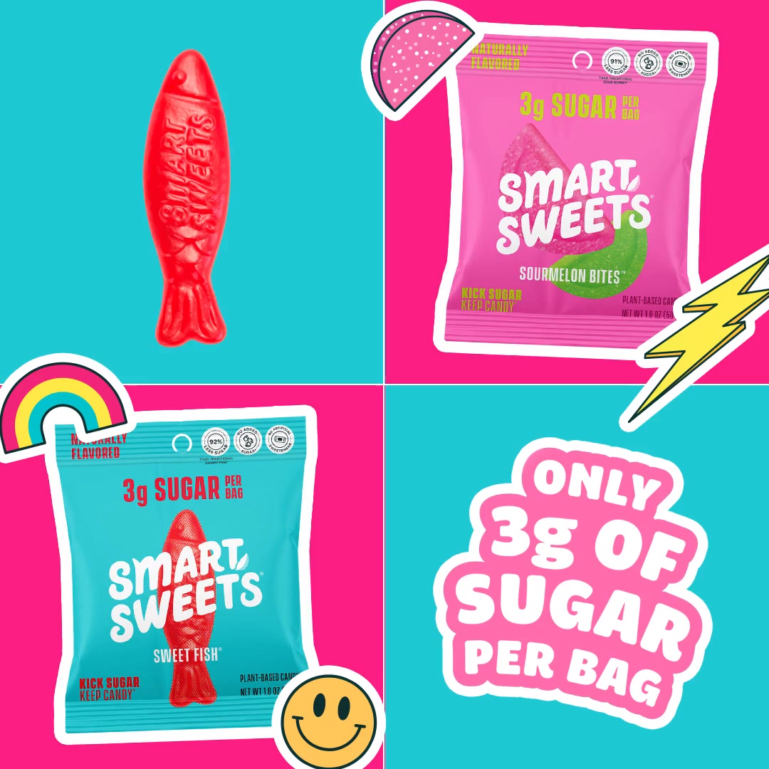 "🍭 Love candy but not all the sugar? We've got you covered!

✅ Only 3g of sugar per bag
✅ No synthetic dyes
✅ No added sugar
✅ Naturally flavored "