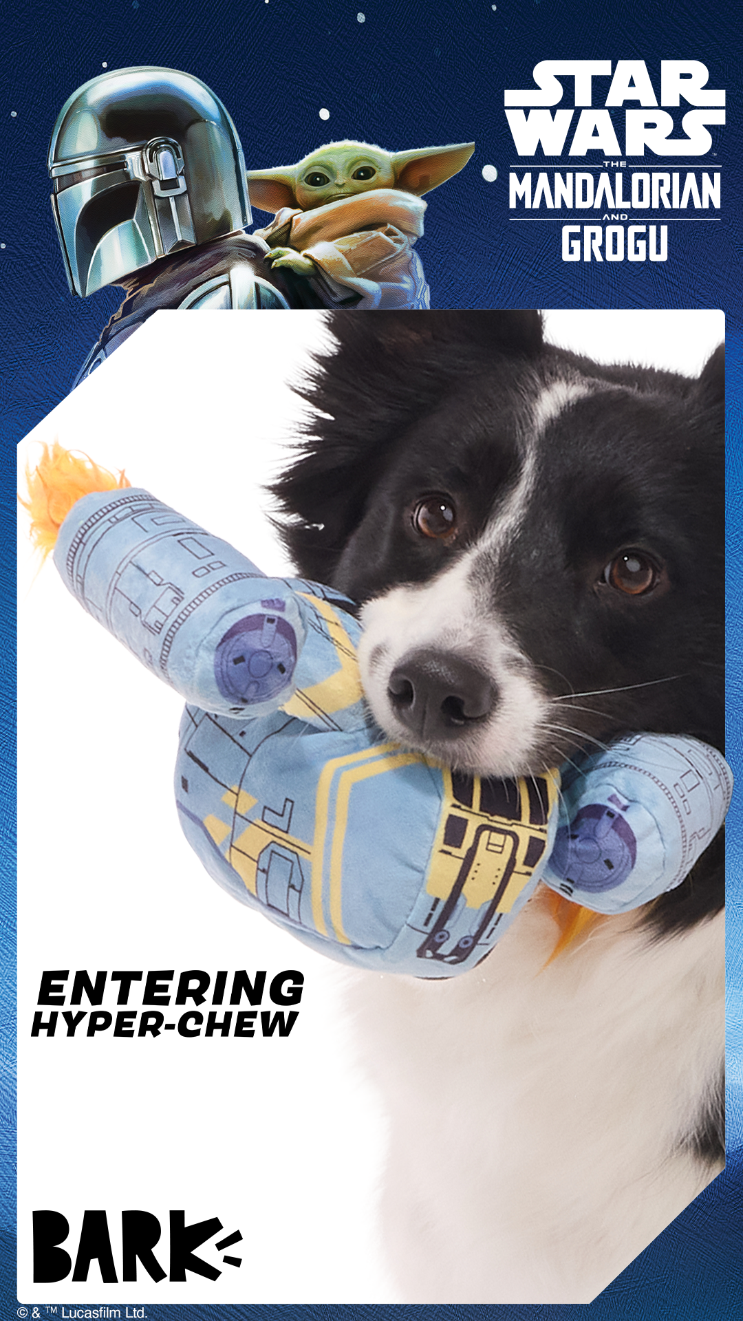 Blast into playtime with Star Wars™: The Mandalorian and Grogu themed BARK toys
