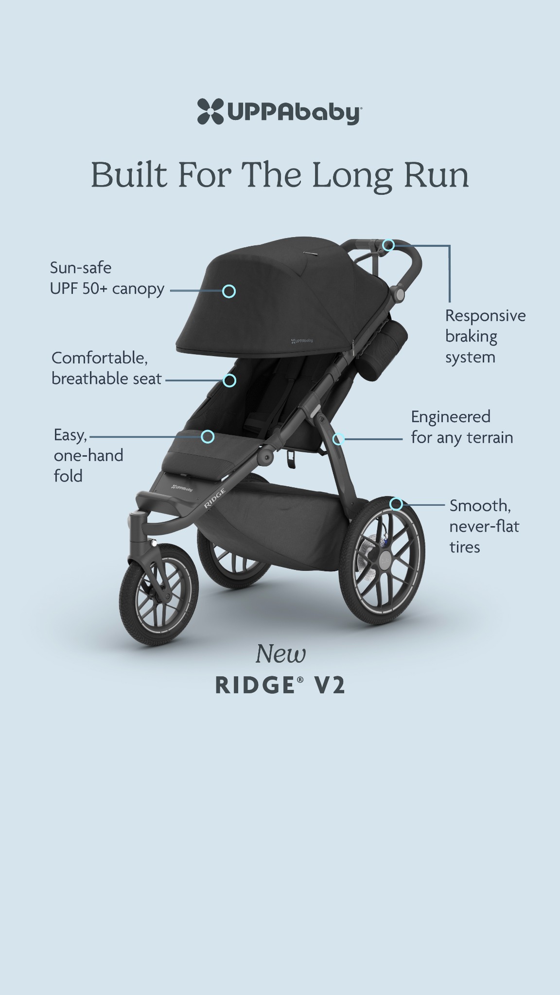 Durable suspension and a swivel-locking front wheel help you take on any surface with confidence.