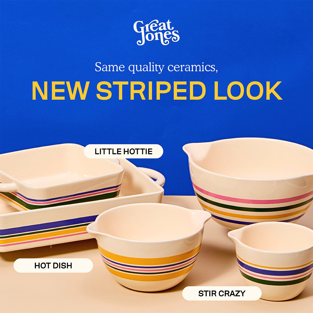 Meet our new striped ceramic collection, featuring a fresh spin on our best-selling ceramic bakeware. Joyful, classic, and chic — there’s a stripe for every type.