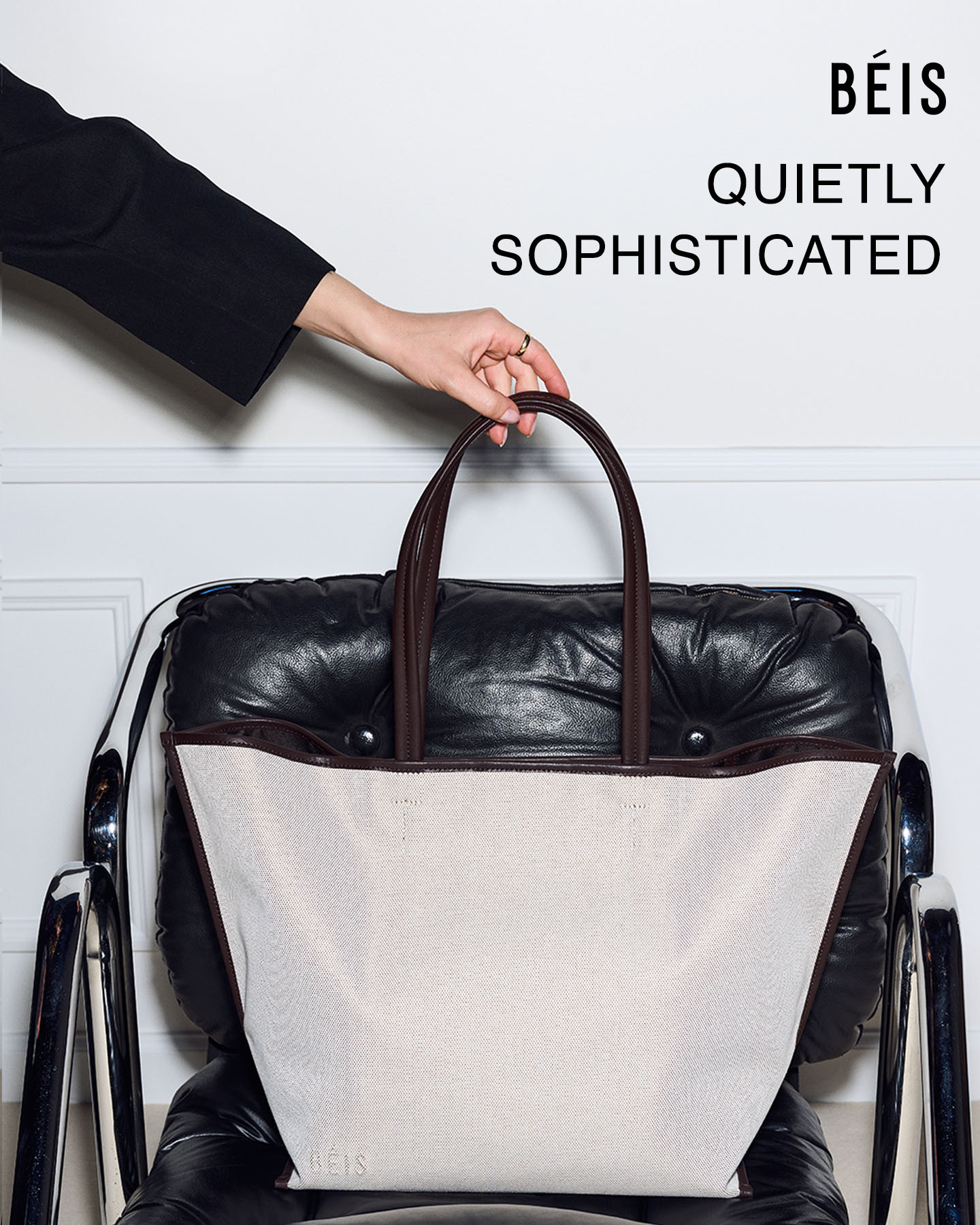 Coated canvas. Genuine leather trim. The tote that sets a new standard.