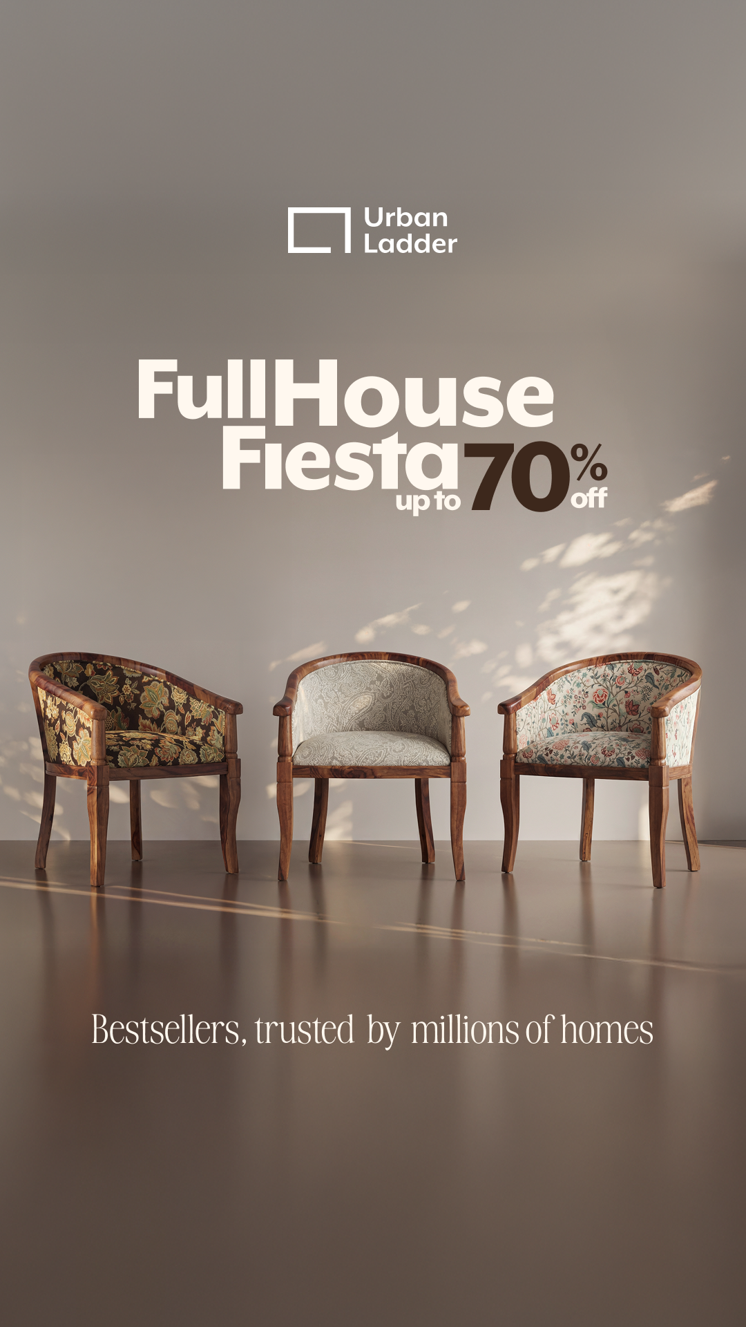 Urban Ladder’s biggest sale of the year is now live 🎉 Shop the Full House Fiesta for up to 70% off on 40,000+ designs.