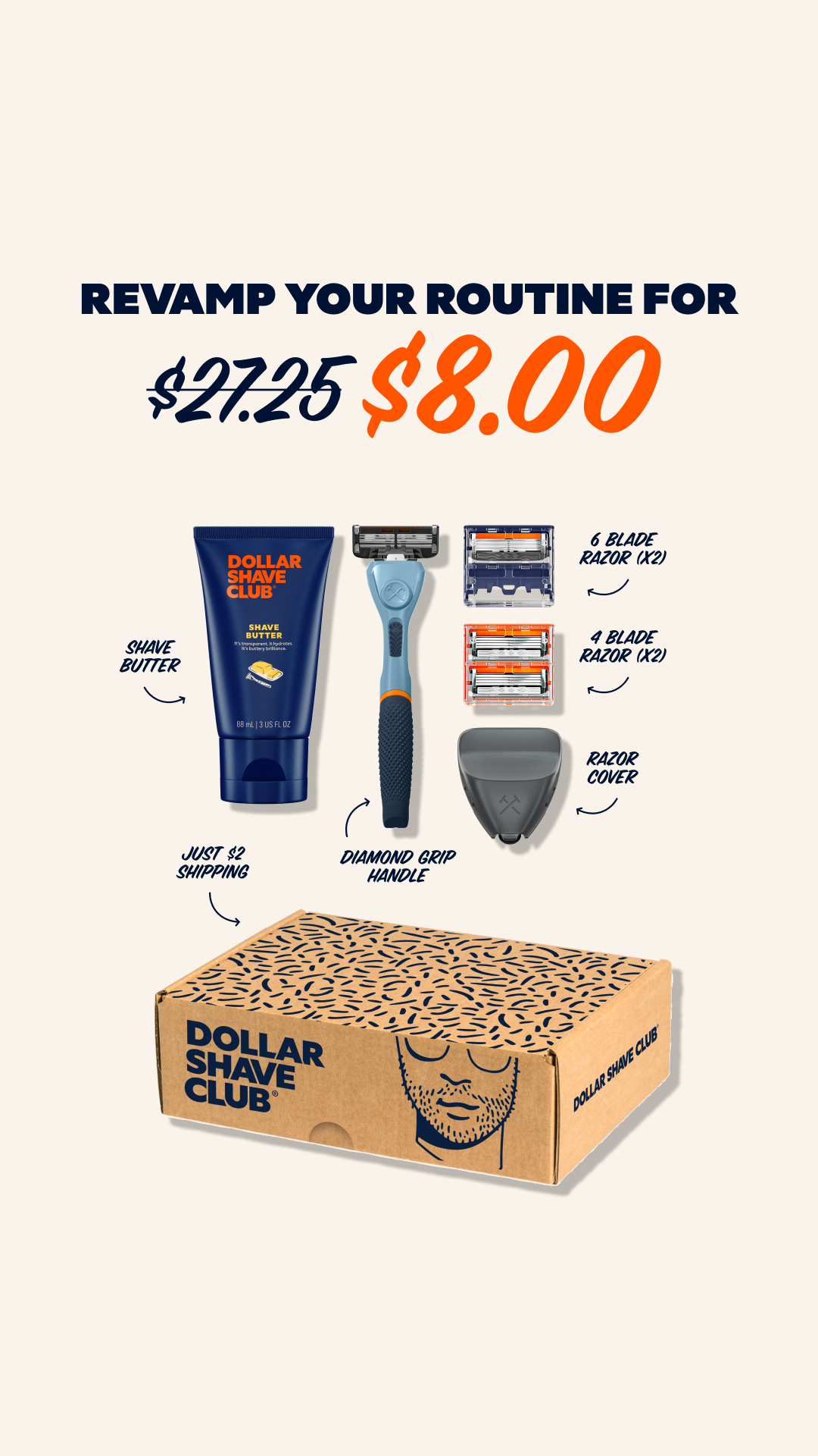 All-in-one starter set with our new, longer-lasting blades.