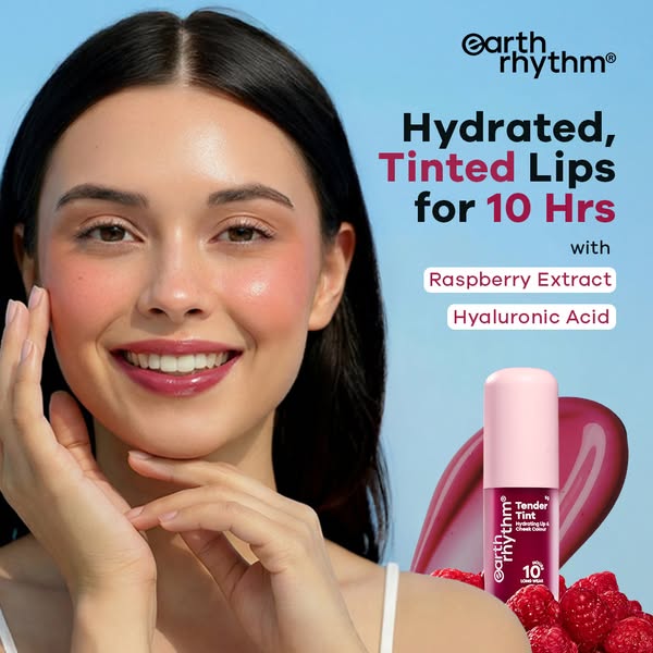 Earth Rhythm Tender Tint gives your lips and cheeks a natural flush with a soft, dewy finish ✨ Lightweight, blendable, and perfect for everyday wear. Shop now at Nykaa 🛍️