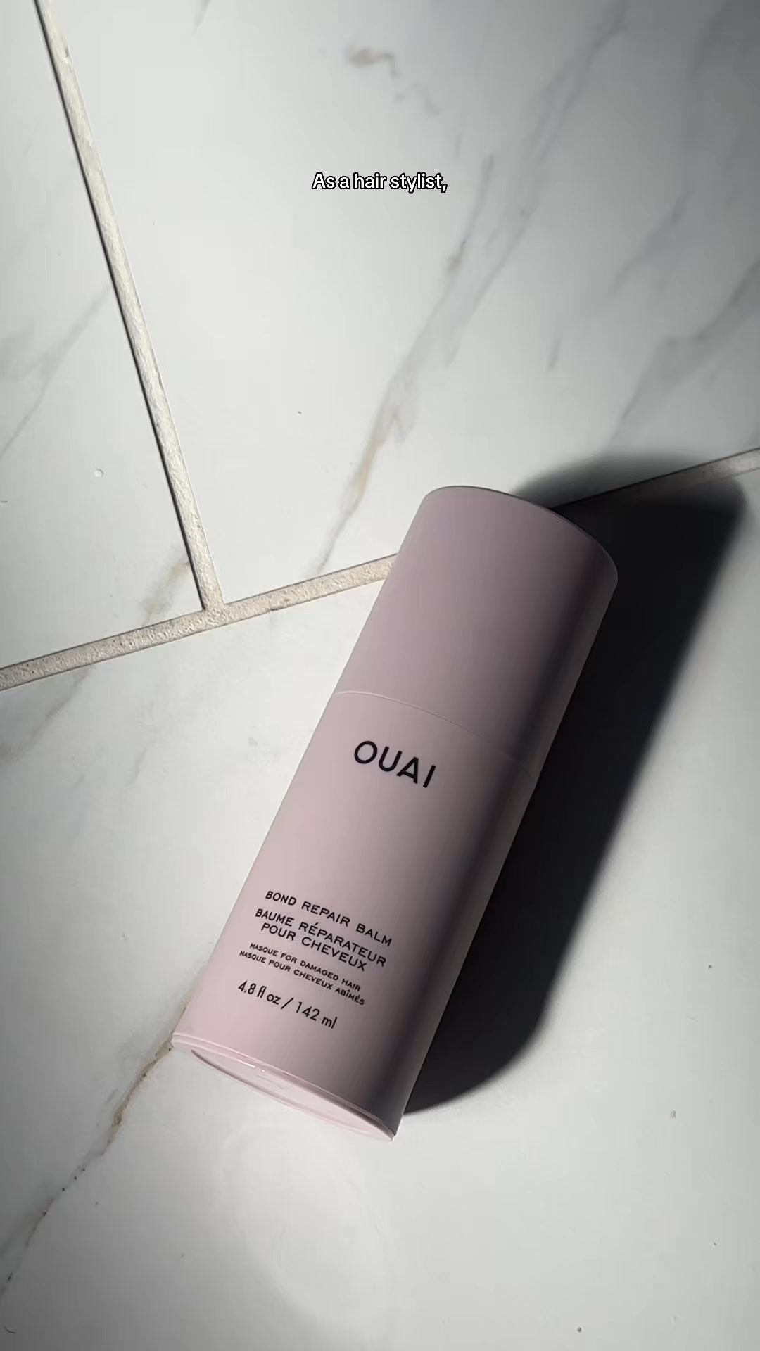 Hair repair is 3 minutes a-OUAI with new Bond Repair Balm. Use in place of conditioner to repair damage, breakage & split ends.