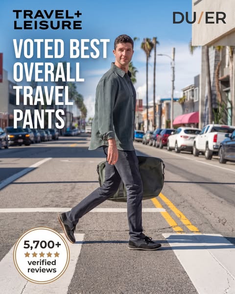 Voted best overall travel pants by Travel + Leisure