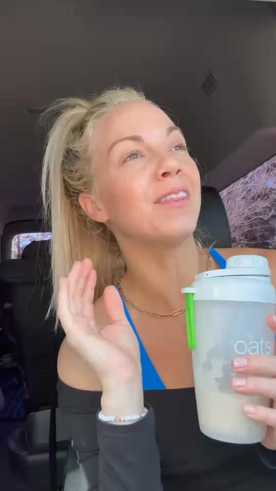 THIS is how I eat breakfast while getting everyone else out the door. Oats Overnight is high fiber and there's over 40 flavors that have 20g protein. try it and thank me later.