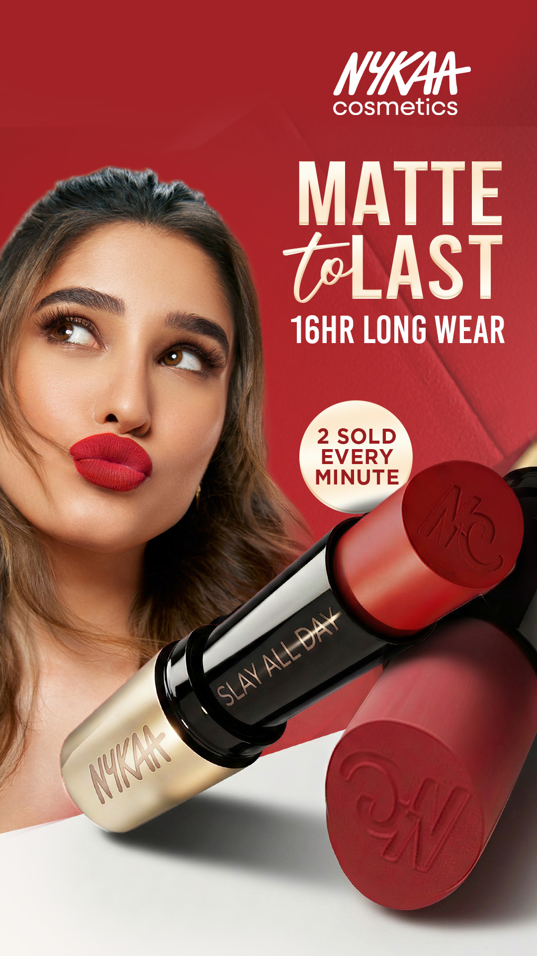 Slay all day with Nykaa Matte To Last—intense pigment, transfer-proof finish, and weightless comfort in every swipe. 💋 Shop Now at Nykaa