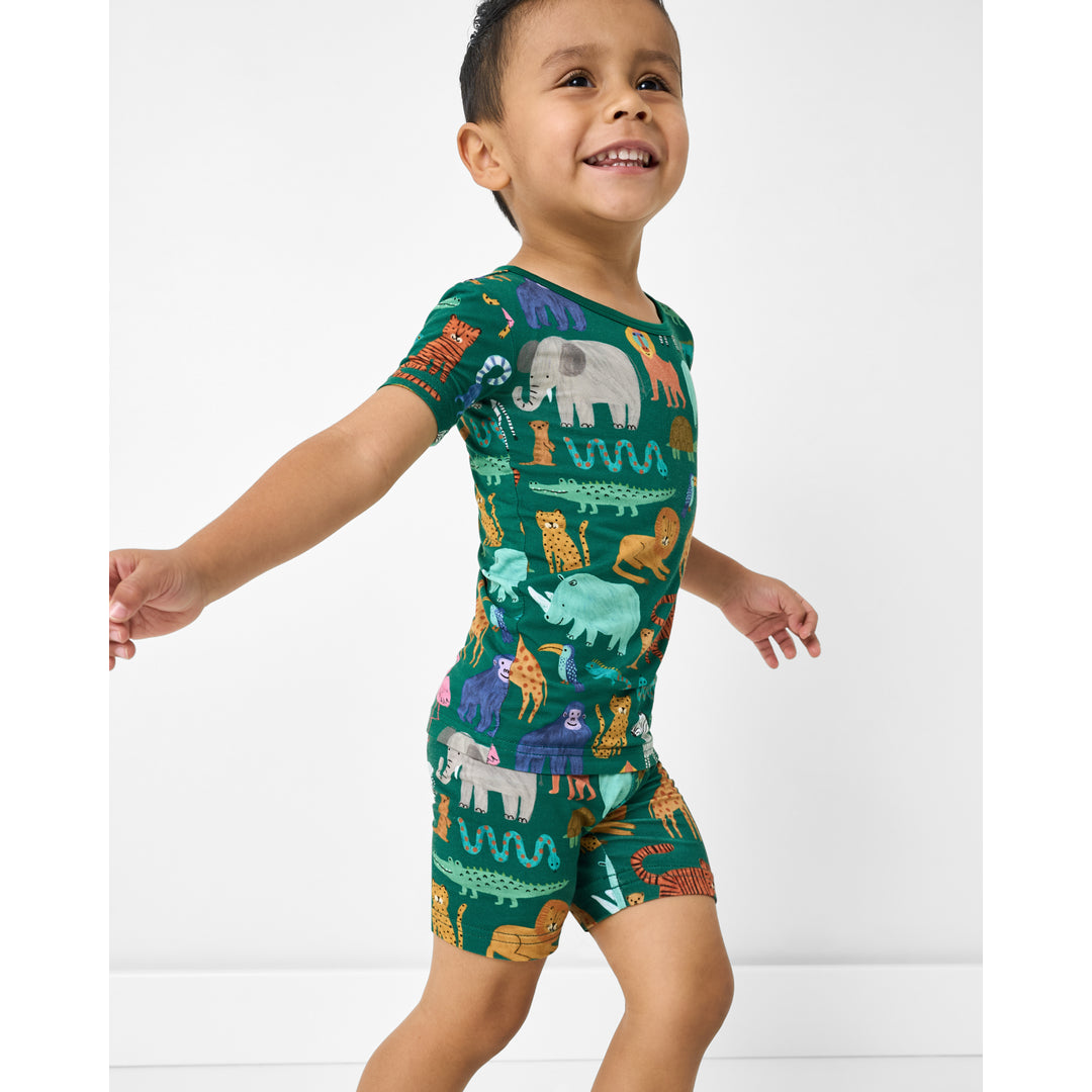 Wild Zoo Two-Piece Short Sleeve & Shorts Pajama Set