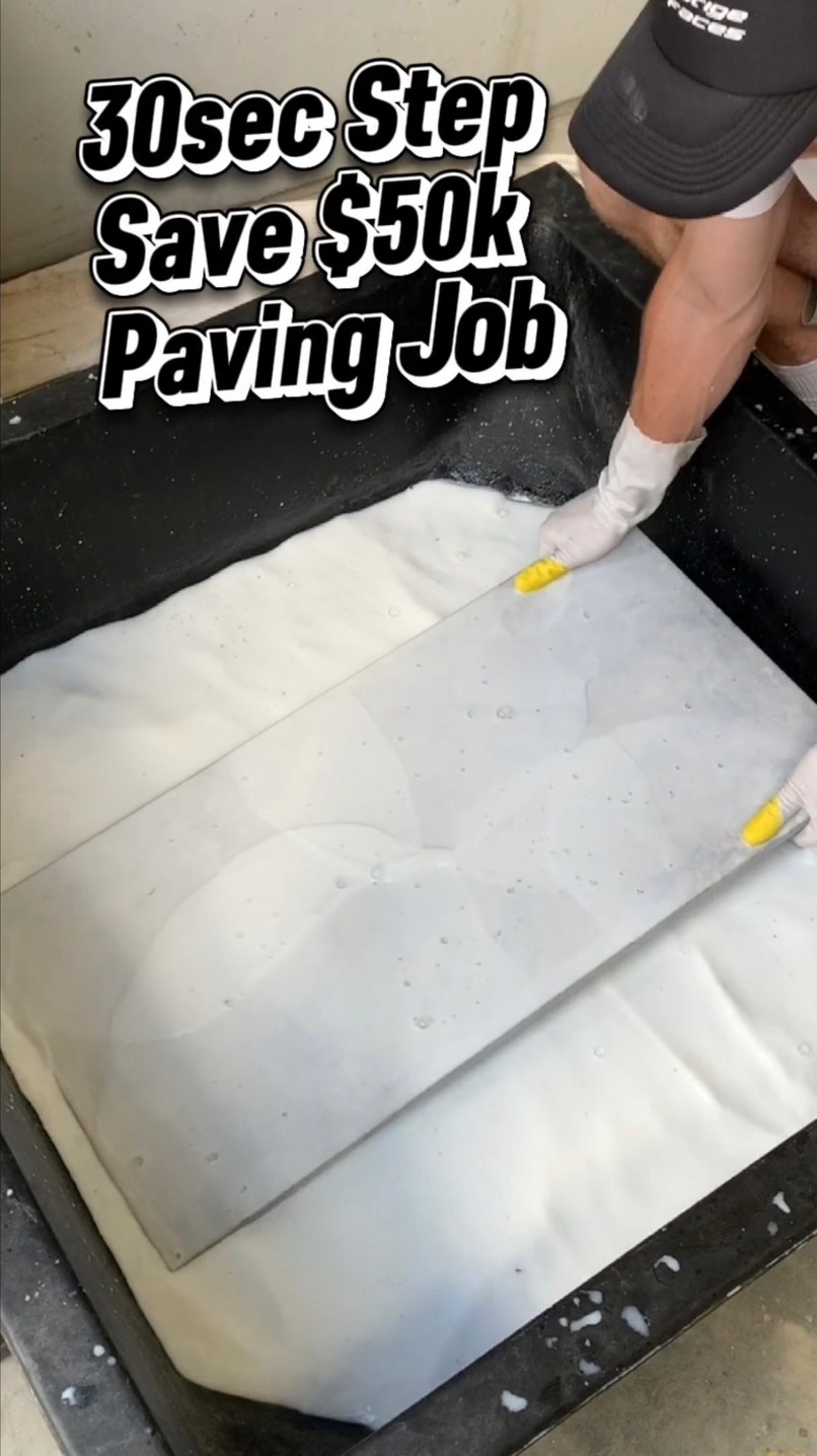 This 30 second step can save a $50,000 paving job.

See this. 

This is called pre sealing.

Now before every landscaper in Australia attacks me in the comments…

Most paving gets sealed after installation. And that’s co