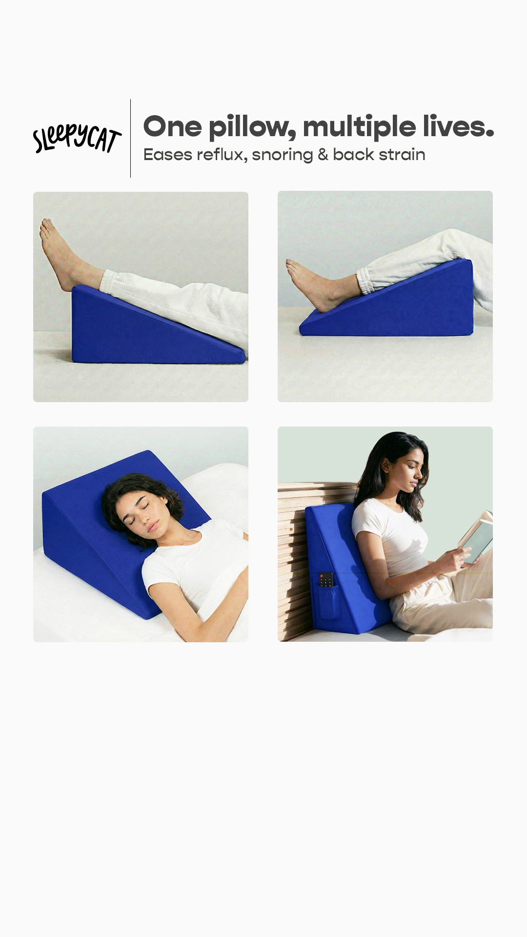 From lounging to sleeping, the Wedge Pillow provides adjustable elevation with breathable, washable fabric and ergonomic foam support for better rest.