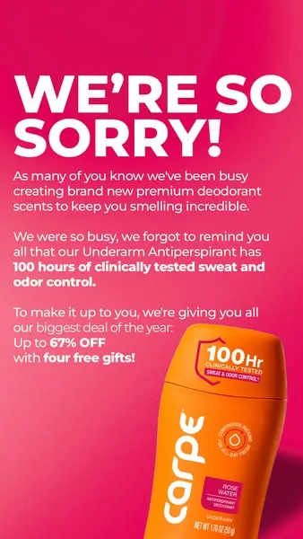 UP TO 67% OFF WITH 4 FREE GIFTS - Get Smarter Sweat Protection with 100hrs of Clinically Tested Sweat & Odor Control