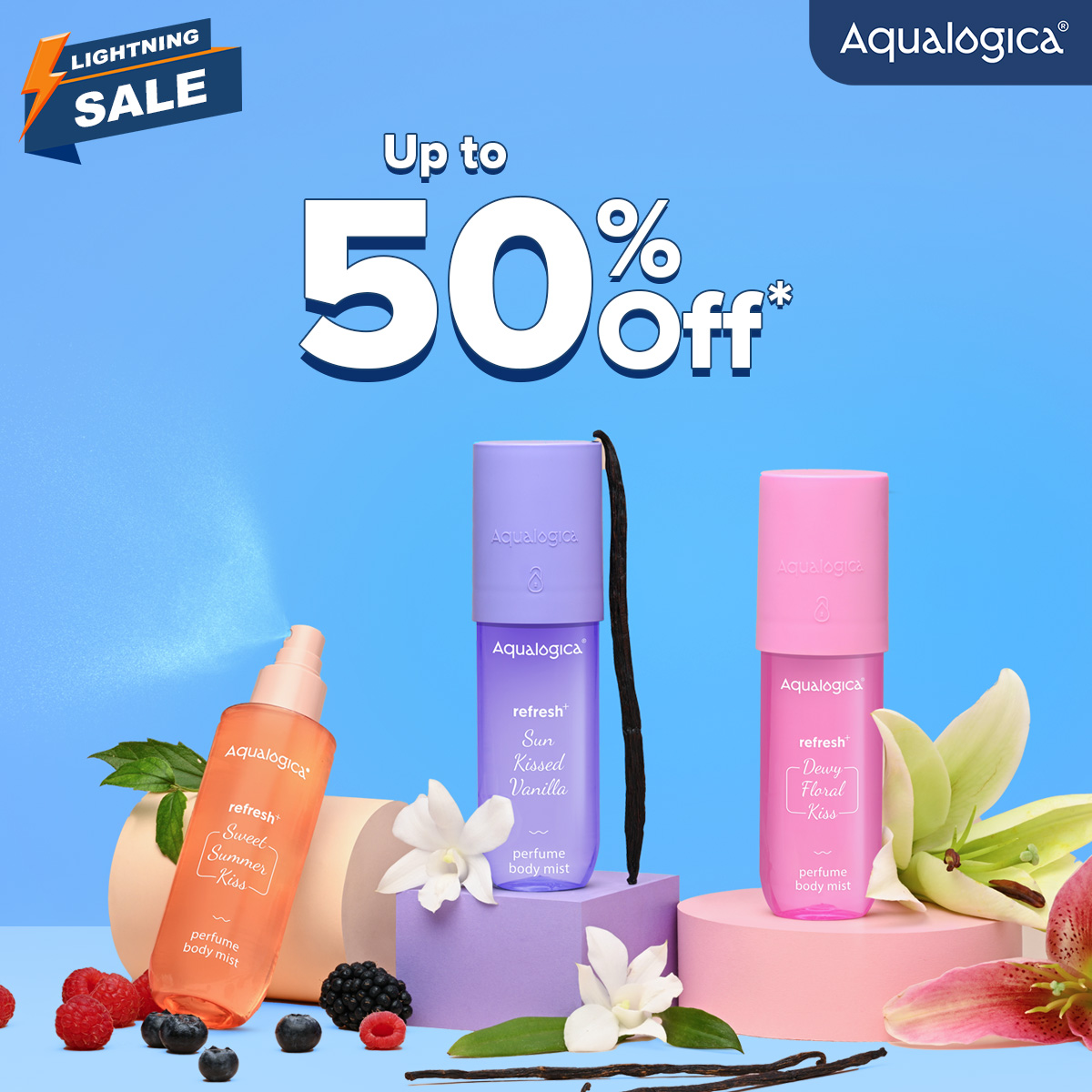 Smells Like the Perfect Gift 🎁 
Up to 50% OFF on Aqualogica Body Mist!