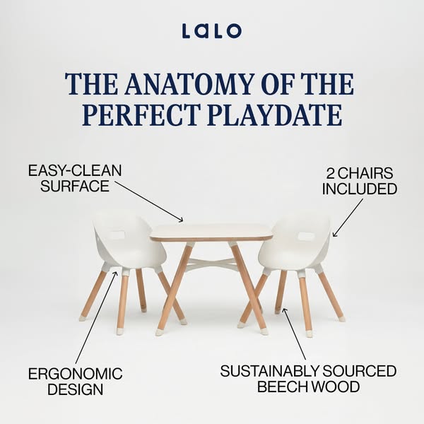 Built for the long haul and the tallest towers. The Play Kit features:

- Sustainably sourced Beech wood
- Ergonomic chairs for little backs
- A surface that wipes clean in seconds
