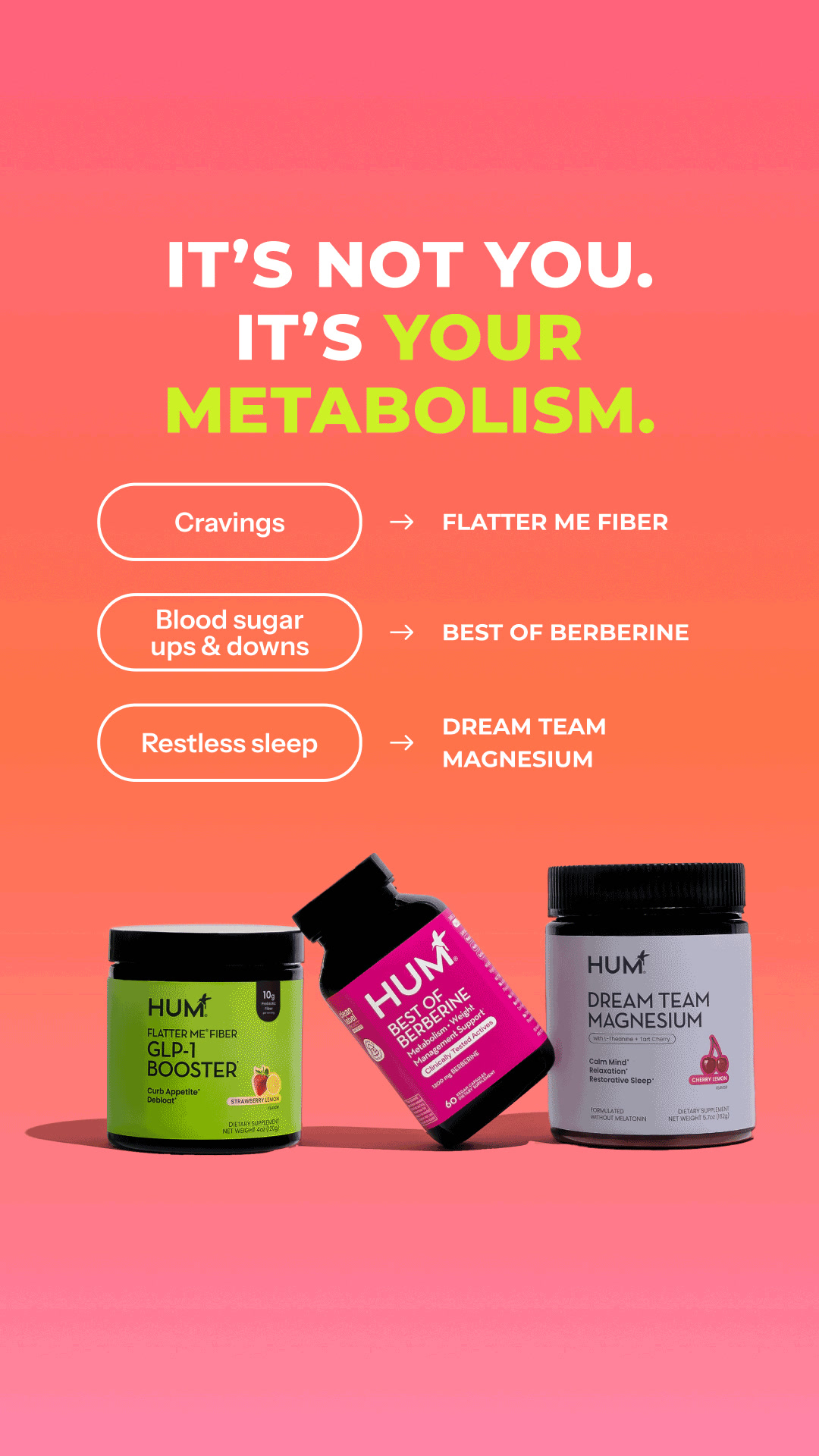 Your day-to-night routine, locked in for 2026. The Metabolism Method Bundle features three bestselling supplements for sleep, metabolic, and GLP-1 support.