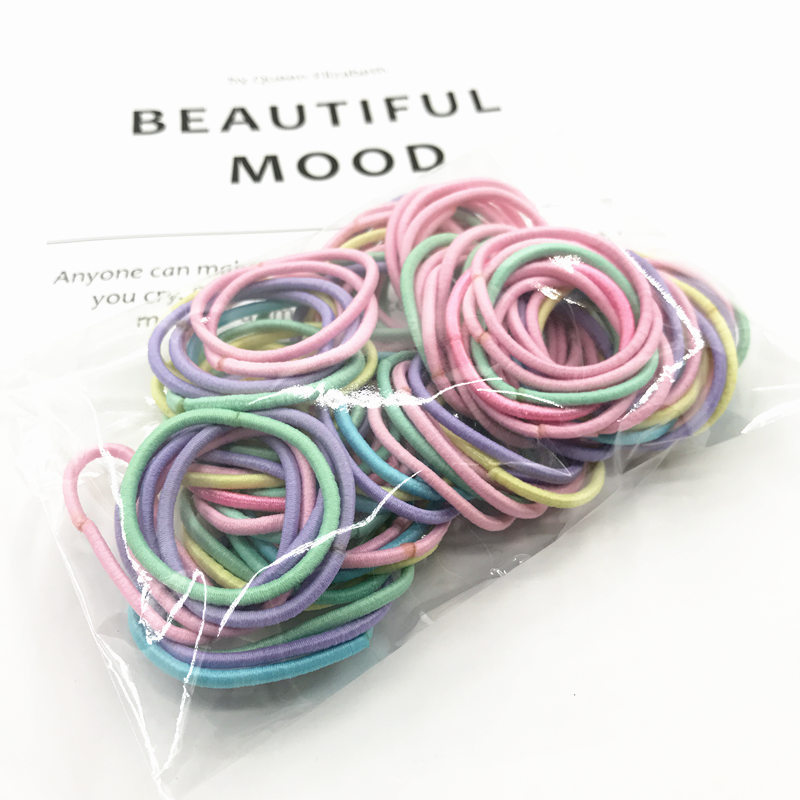 100 children's hair accessories do not hurt or tangled hair, baby hair bands, Korean rubber bands, girls hair ropes