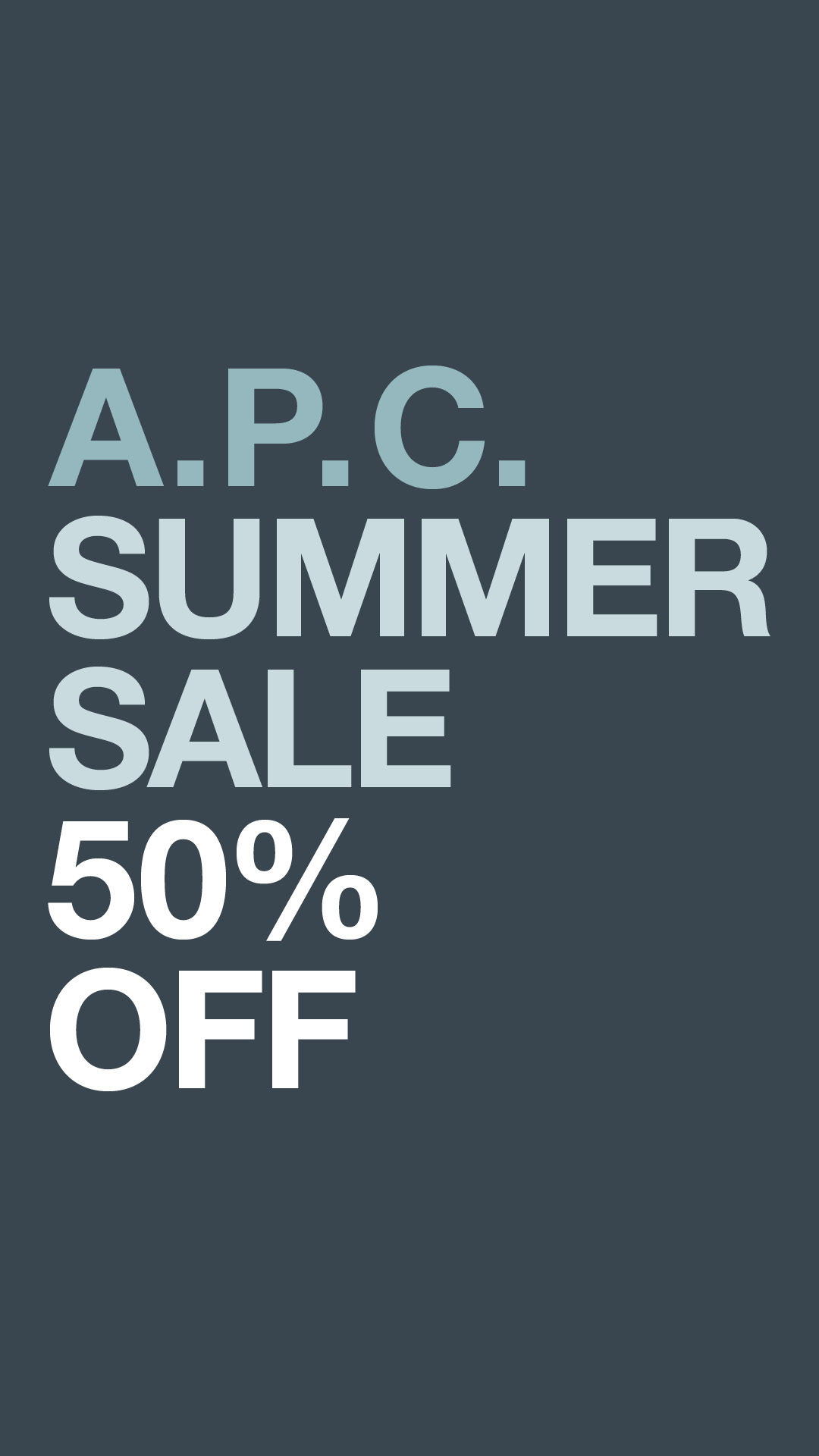 A.P.C. Summer Sale 50% Off