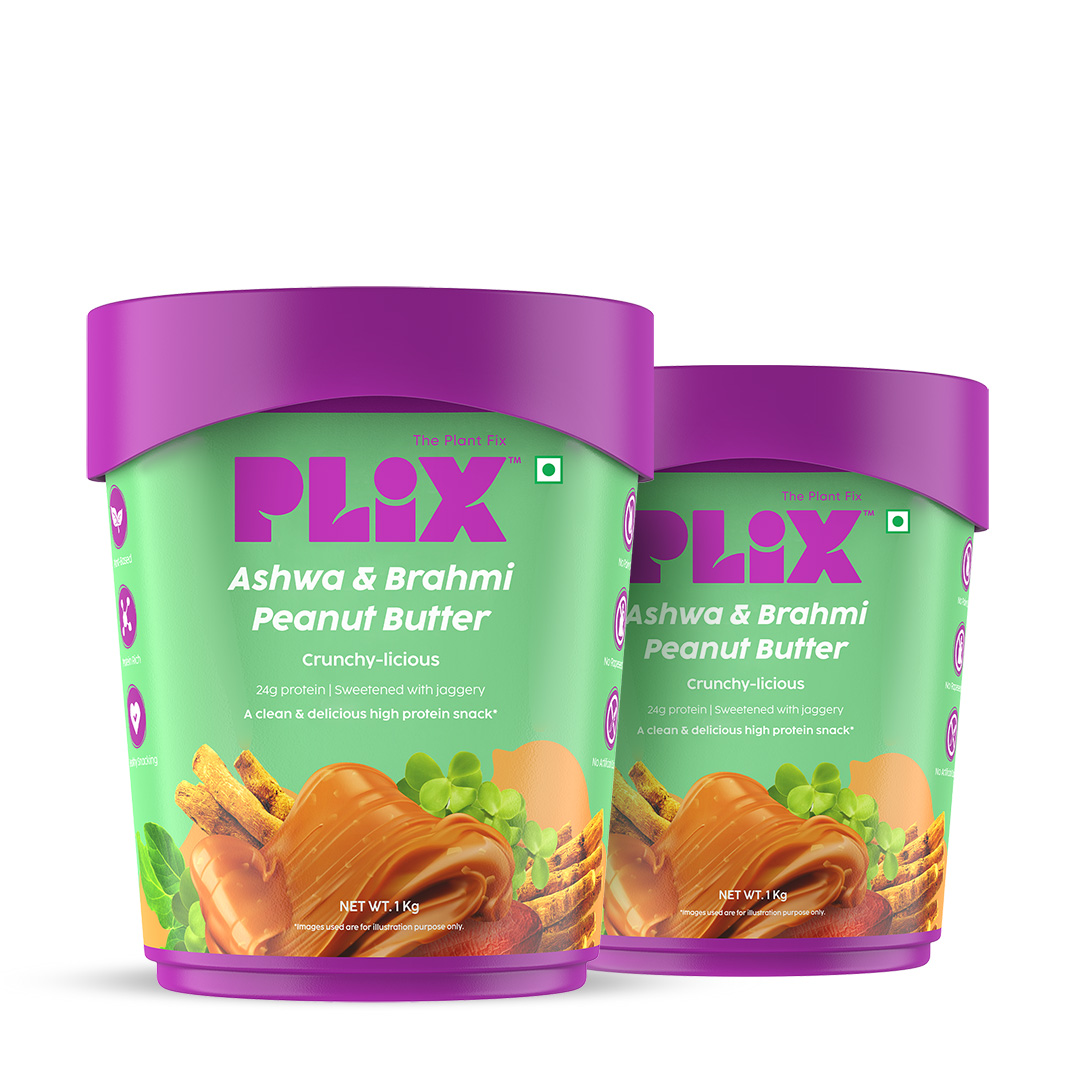 High Protein Peanut Butter With Ashwagandha & Brahmi, 24.5 gms Protein  - Pack of 2