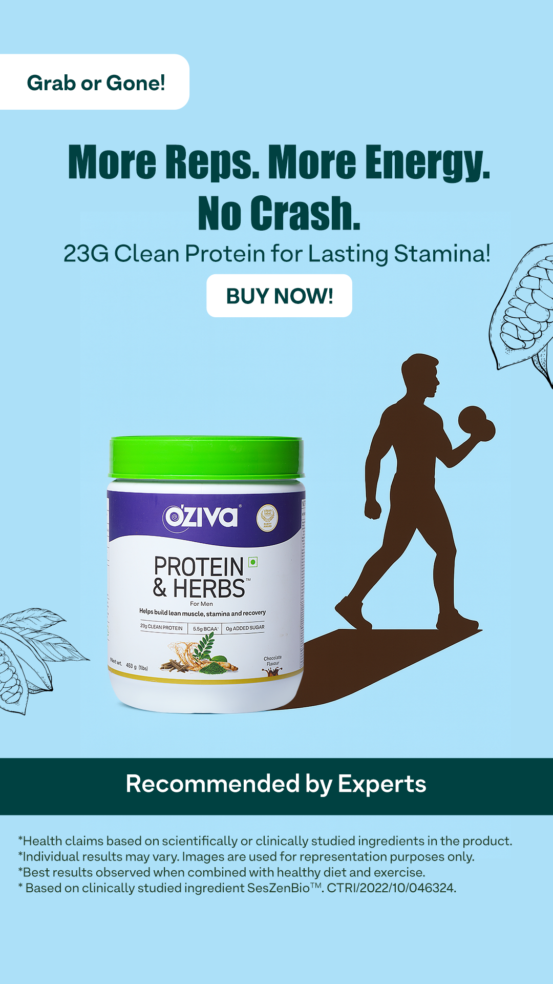 Build muscles with OZiva Protein & Herbs for Men
✅ 23g of Certified, clean protein
✅ Herbs for muscle recovery, energy & stamina
✅ No added sweeteners, or sugars