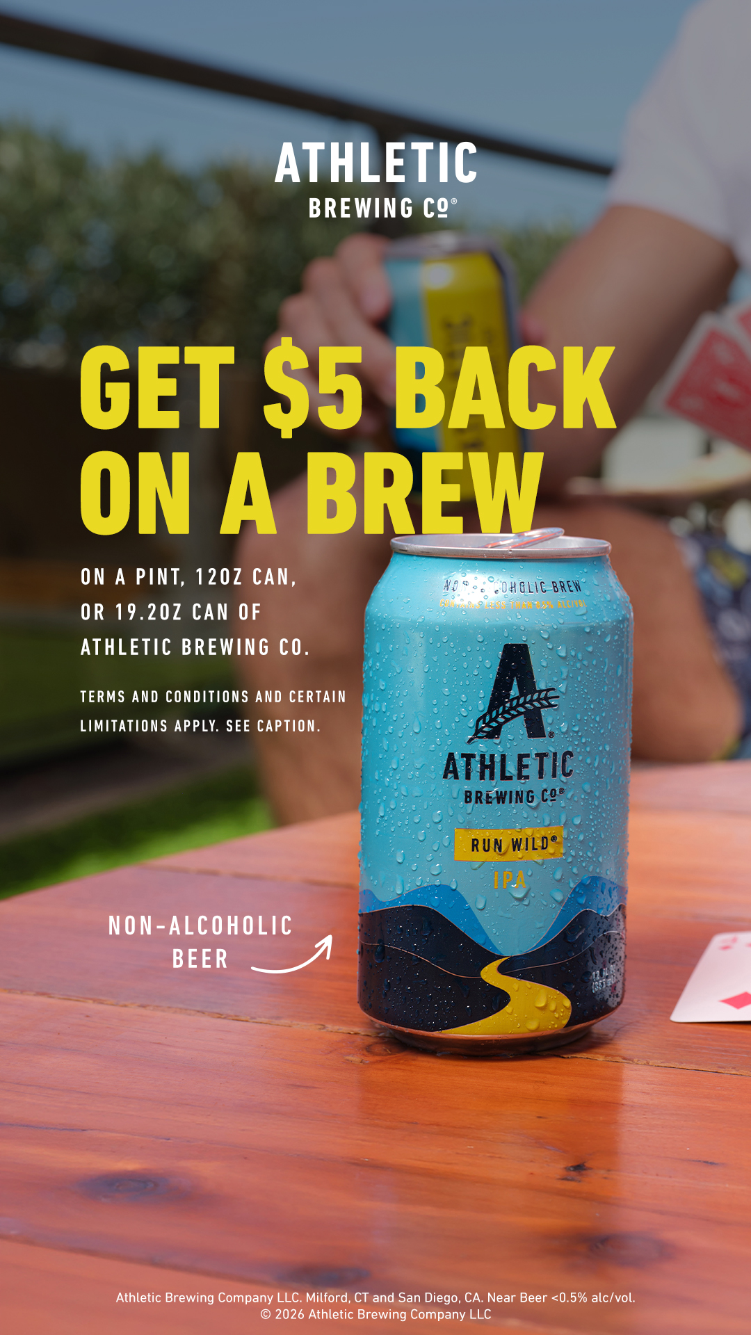 $5 Back* on Athletic NA Brews