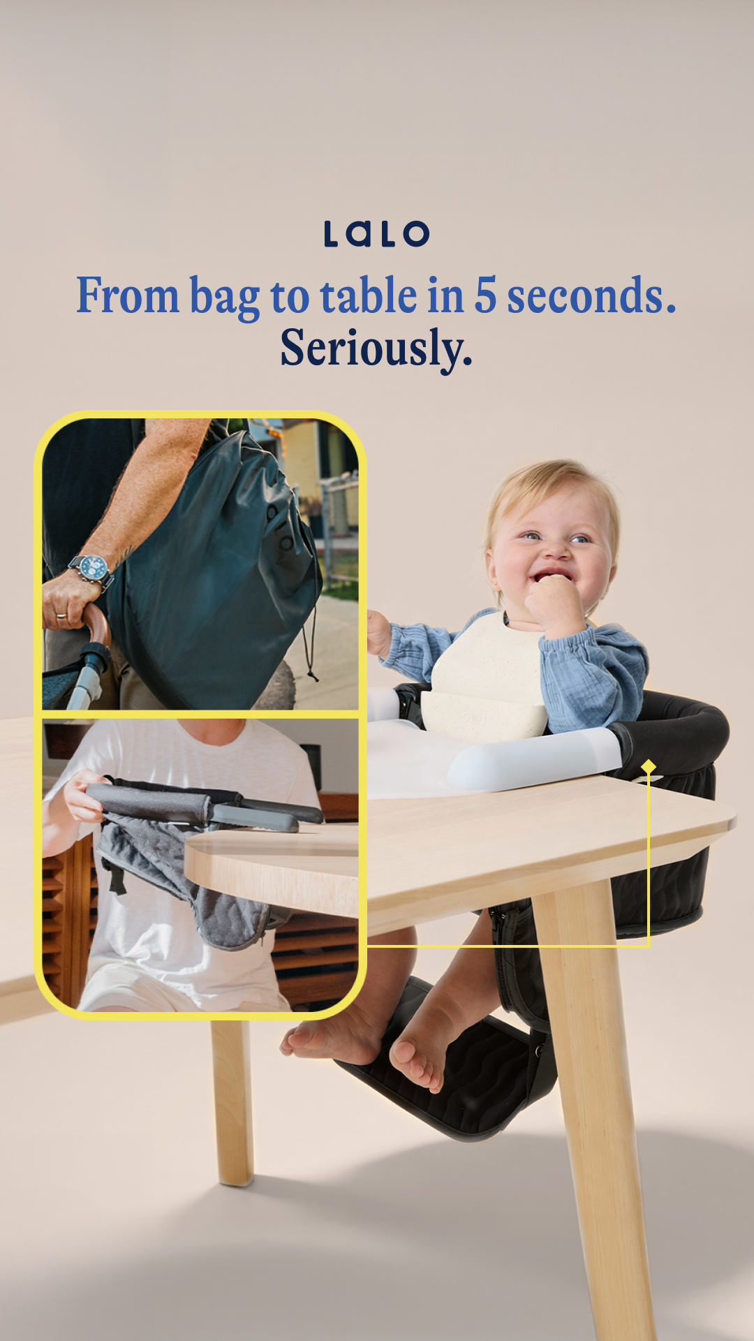 Lightweight, compact, and ridiculously fast to set up. It folds small enough to go anywhere your family goes.