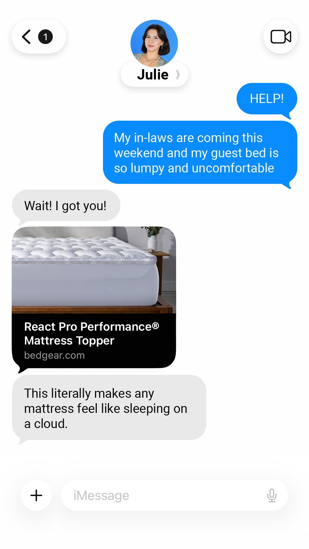 React Pro Performance® Mattress Topper.