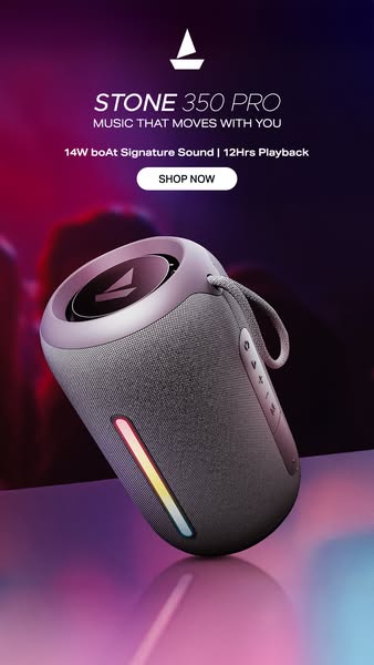 Take your sound wherever the day goes. Stone 350 Pro delivers powerful audio, splash-ready durability and playtime that keeps up with every plan.