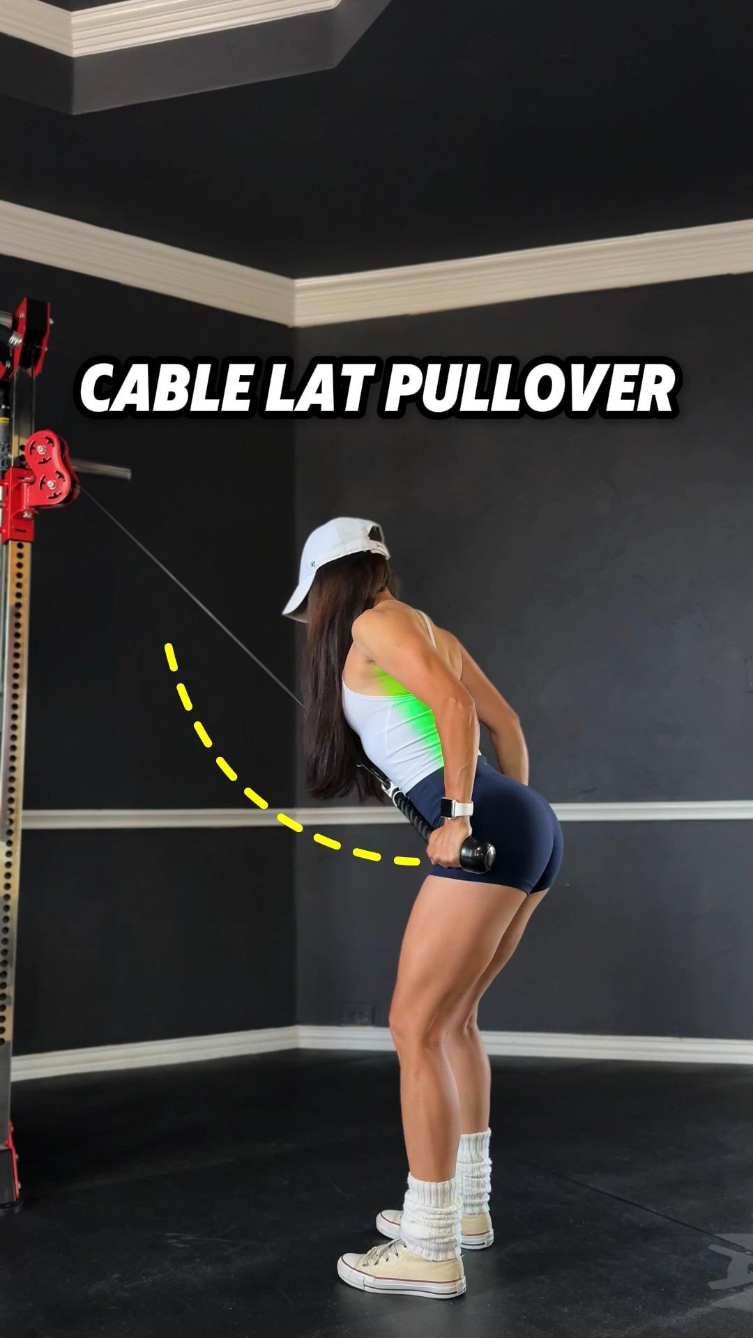 Cable Straight-Arm Lat Pullover Form Tips
App from @fitbodapp 

1. Set the pulley slightly above head height.
2. Open the wrists slightly outward on the rope for a more comfortable position.
3. Step back one to two steps