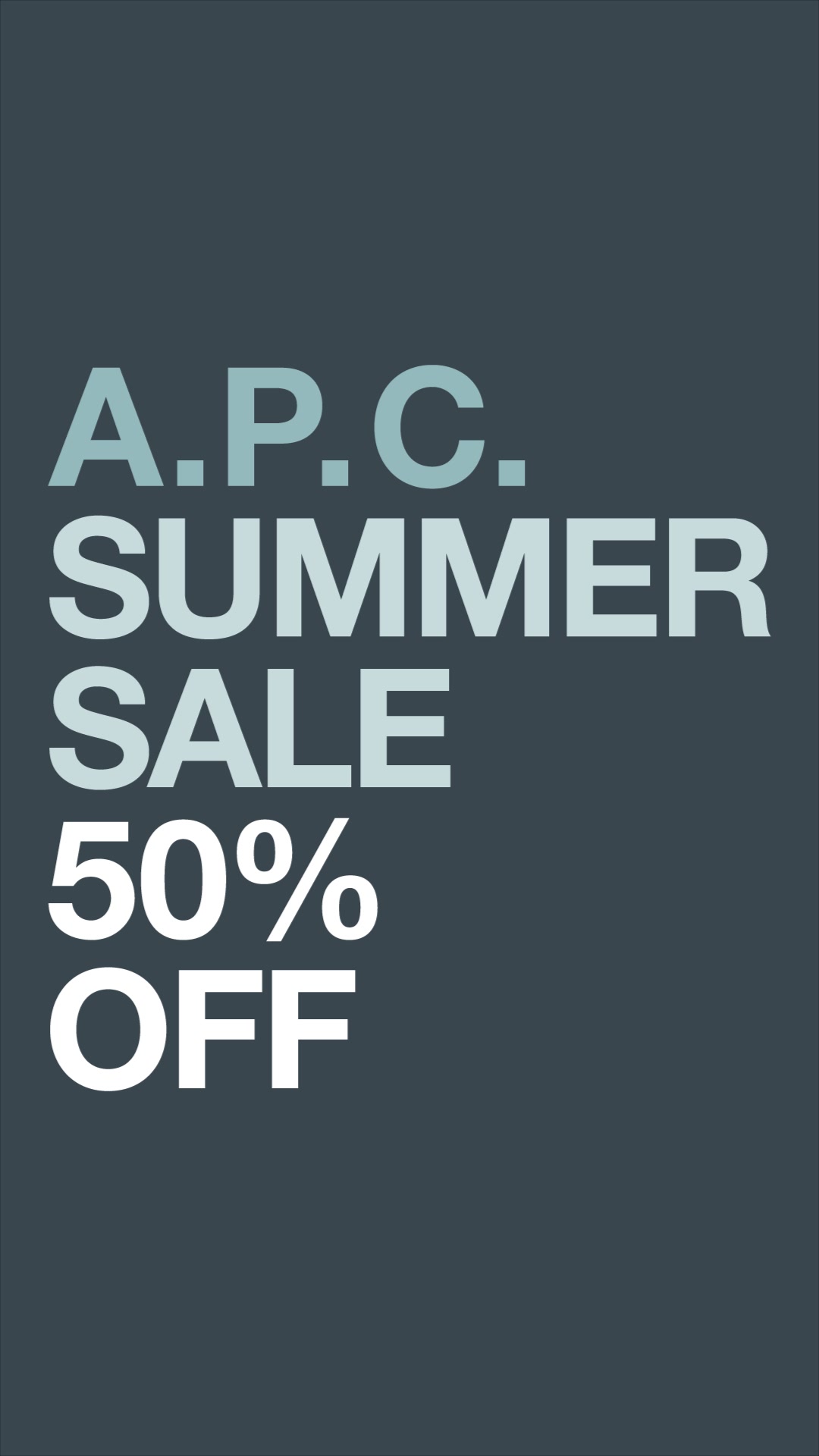A.P.C. Summer Sale 50% Off