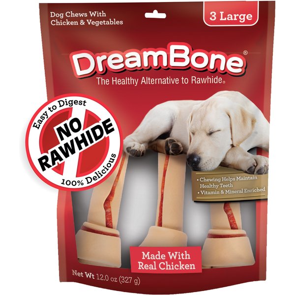 DreamBone Large Chicken Chew Bones Dog Treats, 3 count