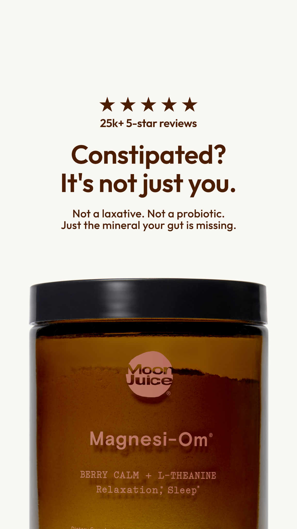 You'd have to eat 7 cups of spinach a day to hit your magnesium needs. Or you could just drink this. Magnesi-Om delivers 310mg of bioavailable magnesium in a berry powder that actually tastes good.