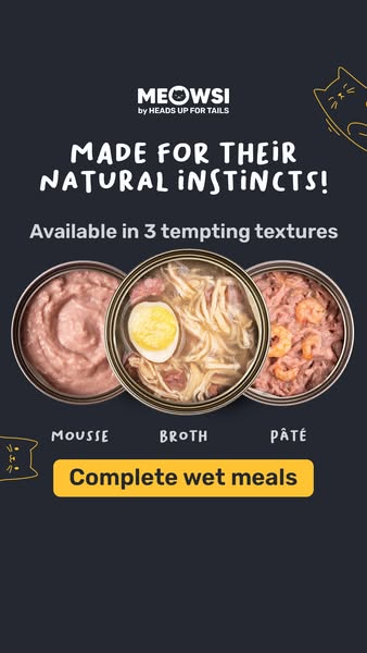 Meowsi is made the way cats are meant to eat; guided by instinct, not compromise. 🐈

With real meat, taurine, organ meats and essential nutrients, it mirrors a natural prey-based diet while delivering complete, balanced 
