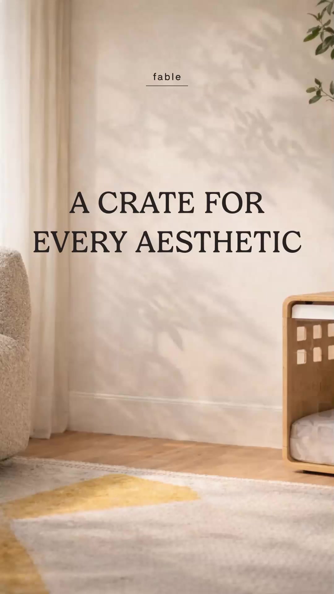 A dog crate doesn’t have to fight your furniture.
Designed as a modern den table, the Fable Crate fits seamlessly into homes of every aesthetic.
