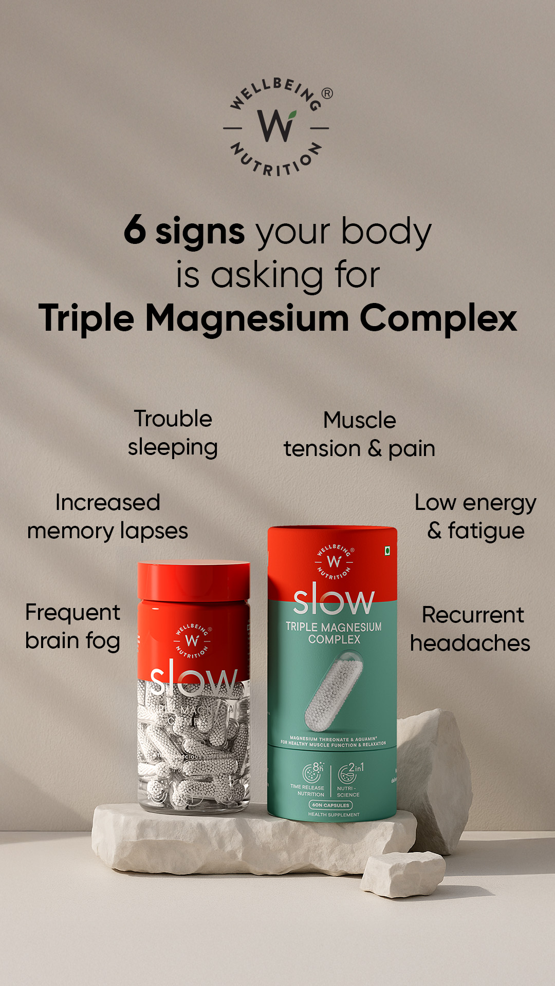 Unlock the Power of Triple Magnesium! Our unique formula combines Magnesium Glycinate, Aquamin® Magnesium Citrate, and Magnesium Threonate to support muscle and nerve function, bone and joint health, and cognitive perfor