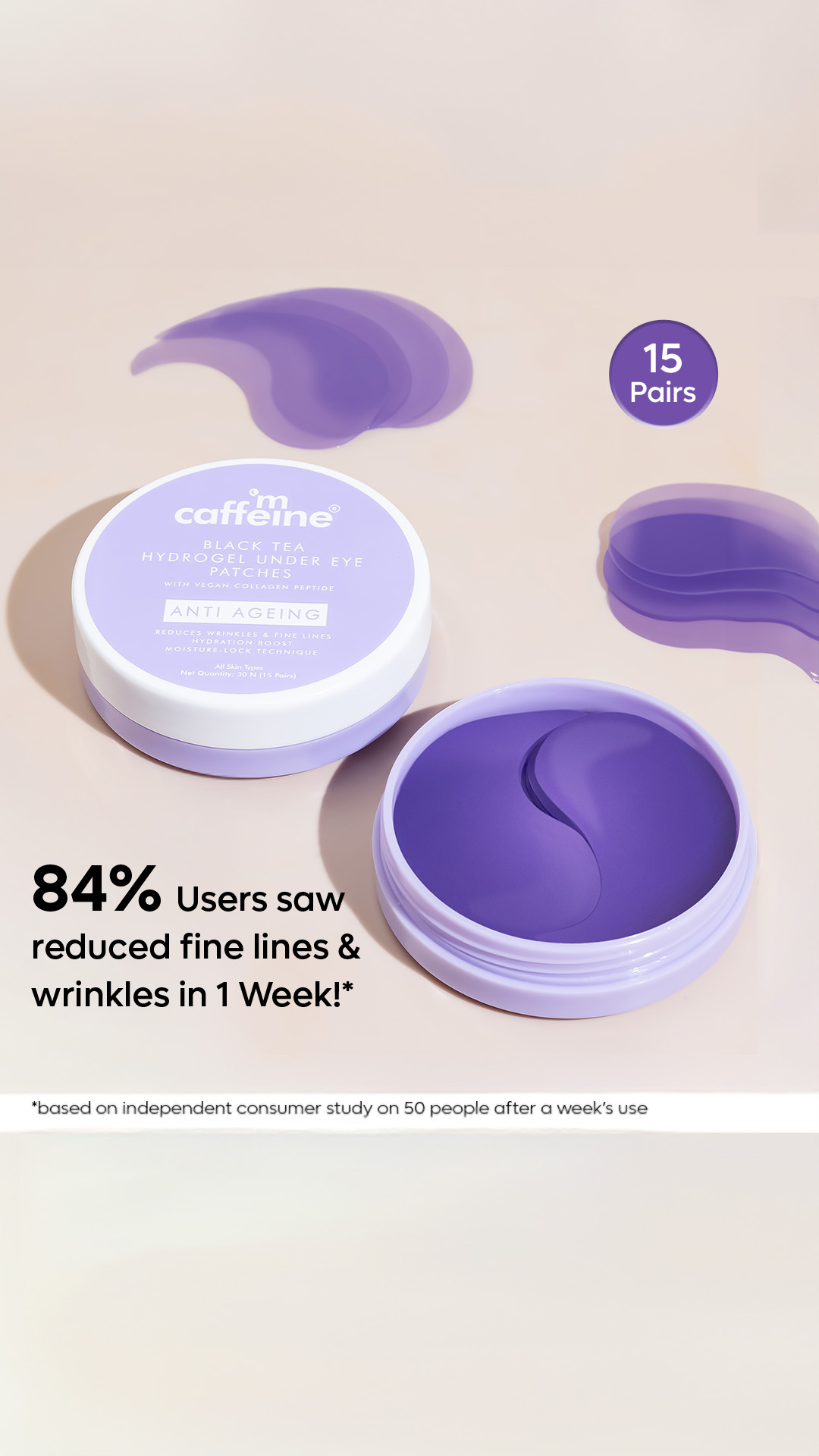 Your anti-aging hack is here!
Black Tea Hydrogel Under Eye Patches
💜 Reduces wrinkles and fine lines
💜 Fights signs of aging
💜 Gives hydration boost

In just 15 mins!

Shop Now 🛒
#mCaffeine