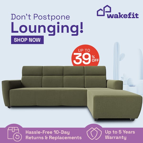 Redefine relaxation with sofas that blend comfort and elegance. Get yours starting at ₹5,100 during our Great Indian Home Days Sale. Style your space for less!