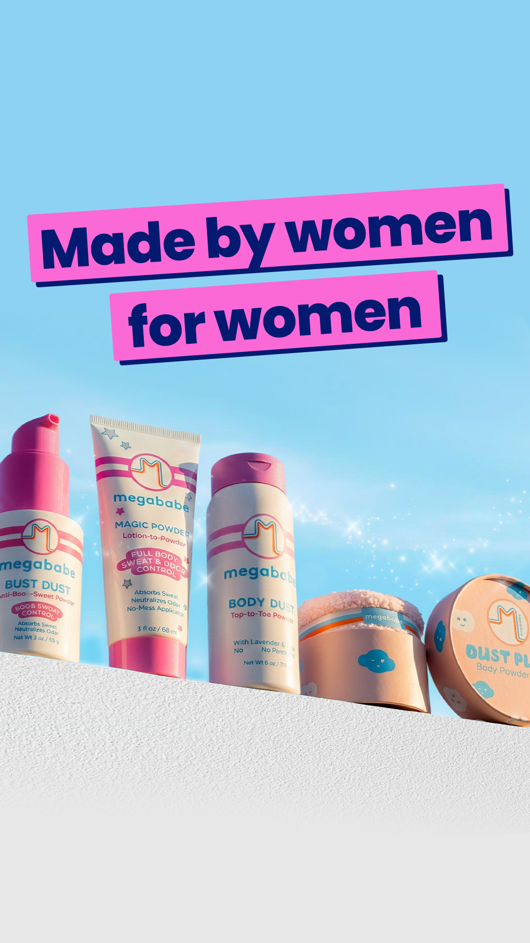 Boob sweat, body sweat, random sweat in places that feel frankly unnecessary. Megababe has a product for that. And yes, they really work. 💖