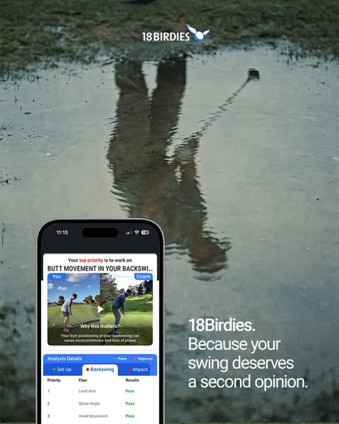 Download 18Birdies and access GPS, scorecards, and AI swing analysis.