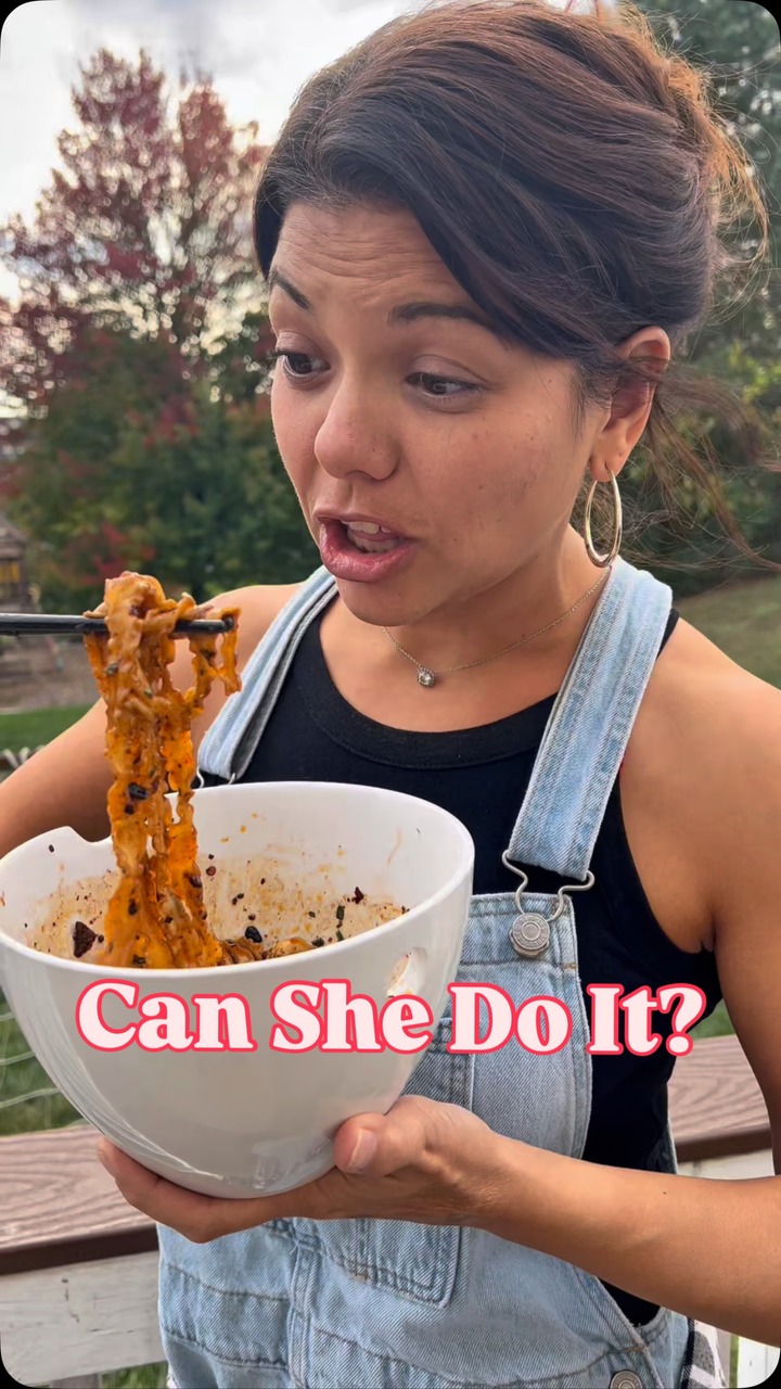 POV: Your Wife said she didn’t want any….until the Chili Crisp Noodles came out. #perfectbitechallenge