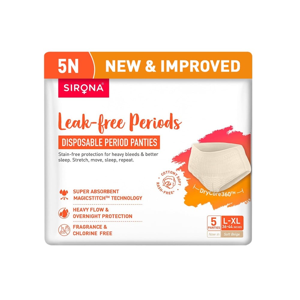 Why 89% Users Switched to Sirona Disposable Period Panties?
Cuz why NOT👇
✅5X More Absorbency Than Pads💧
✅DryCore360™️ heavy flow day & night protection 🌙
✅100% rash-free
✅Ultra-thin & snug like underwear 👙
Shop Now 🛒