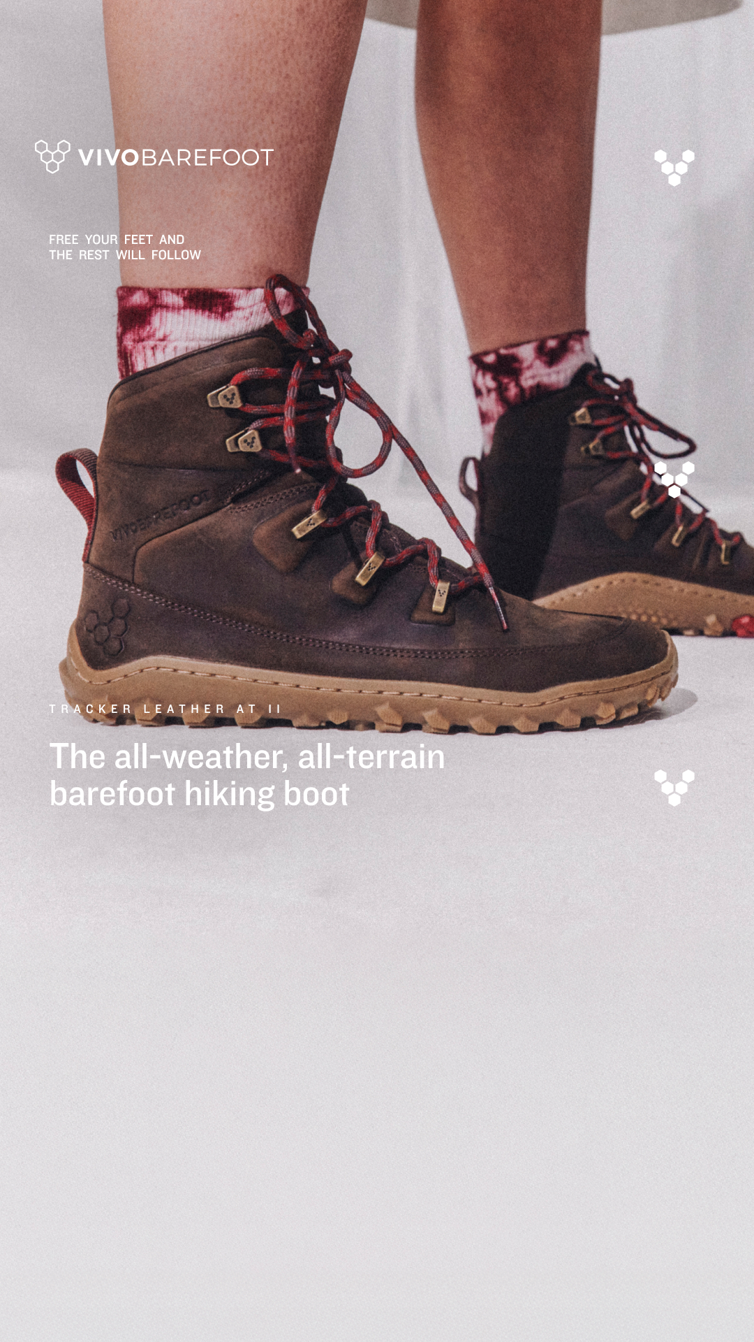 The all-weather, all-terrain Tracker Leather AT handles tough trails, with feeling. Discover the definitive barefoot hiker.