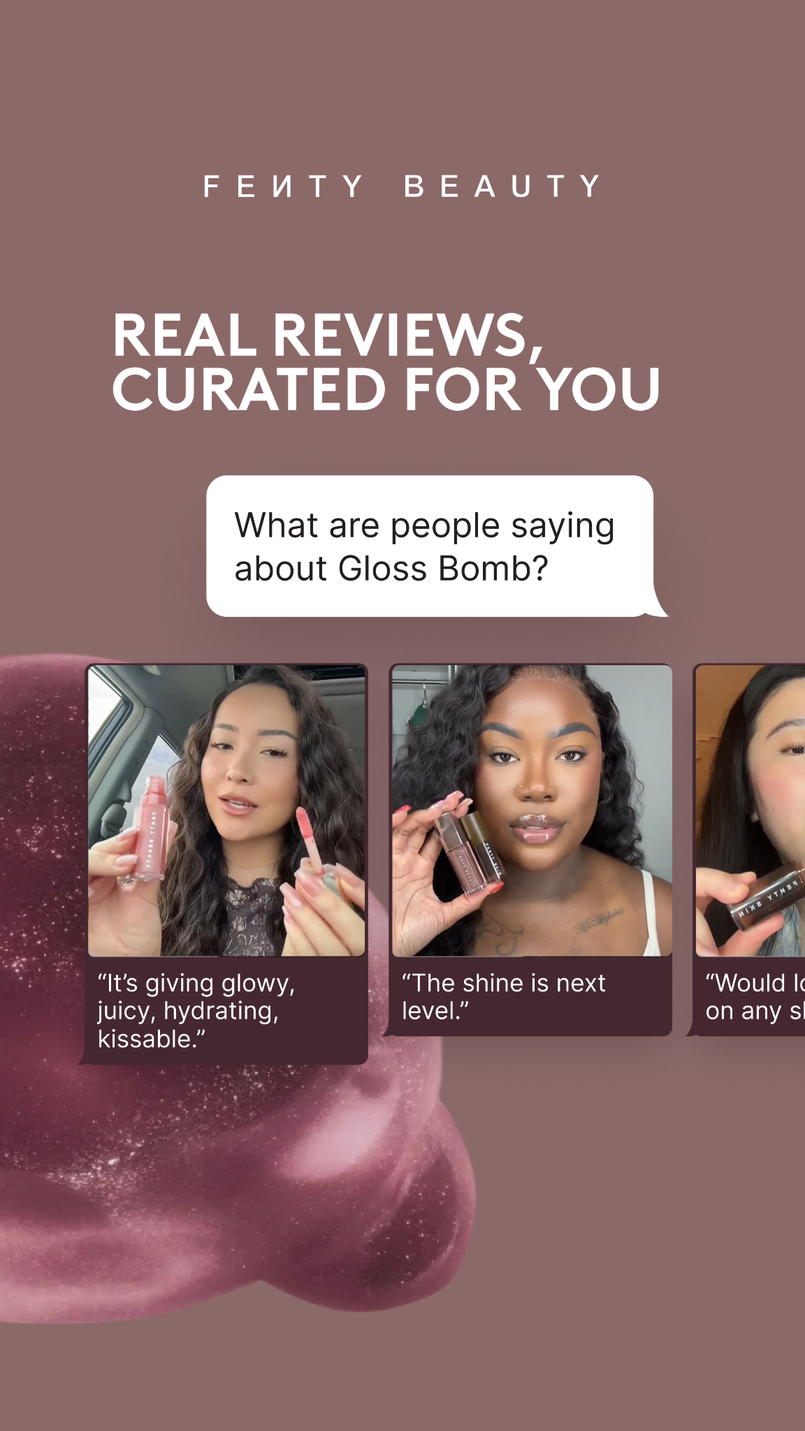Stop searching 🛑, start chatting 📲. Get curated video reviews from Rose Amber, Fenty Beauty's new virtual beauty advisor.