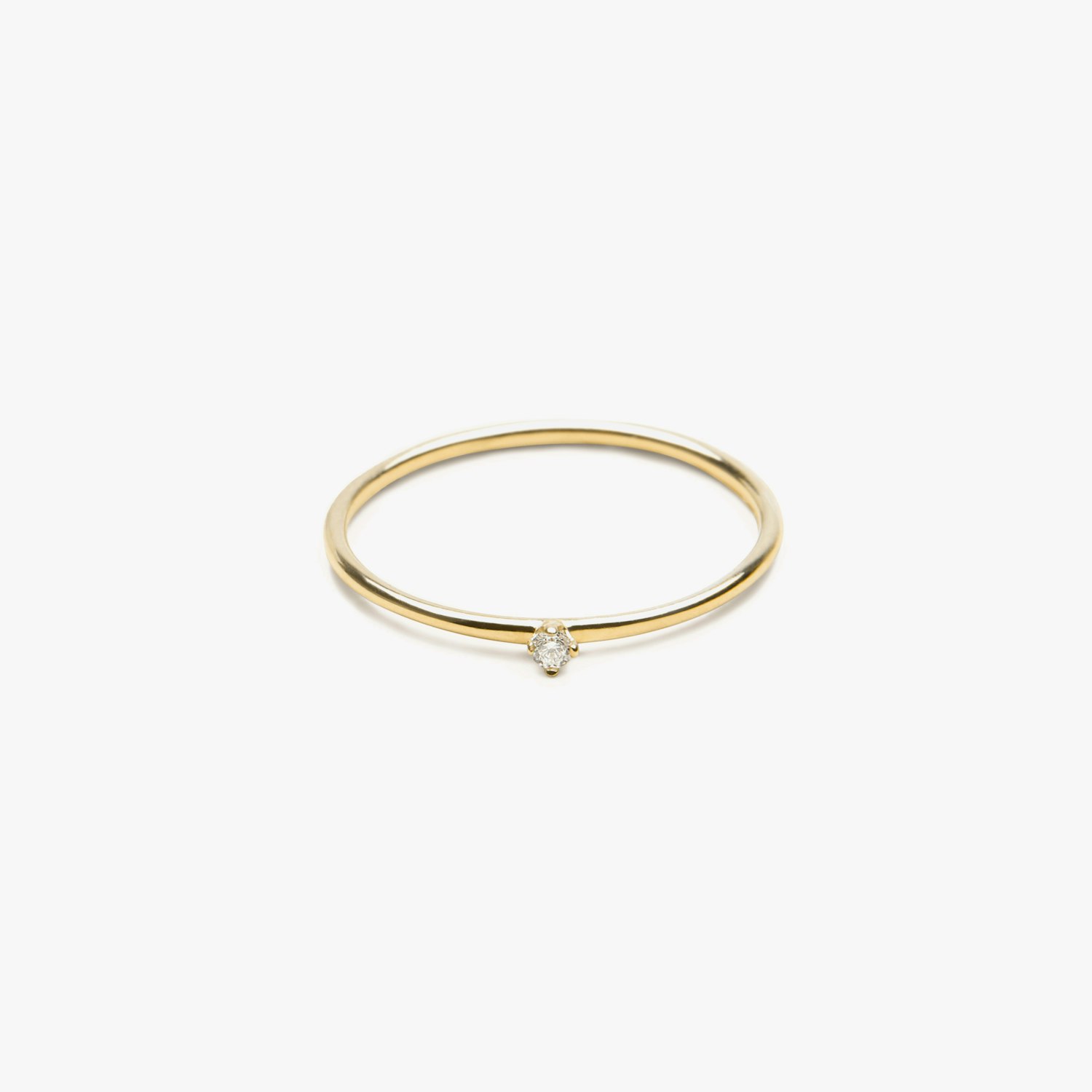 VRAI Tiny Round Brilliant Rings | 14k Yellow Gold