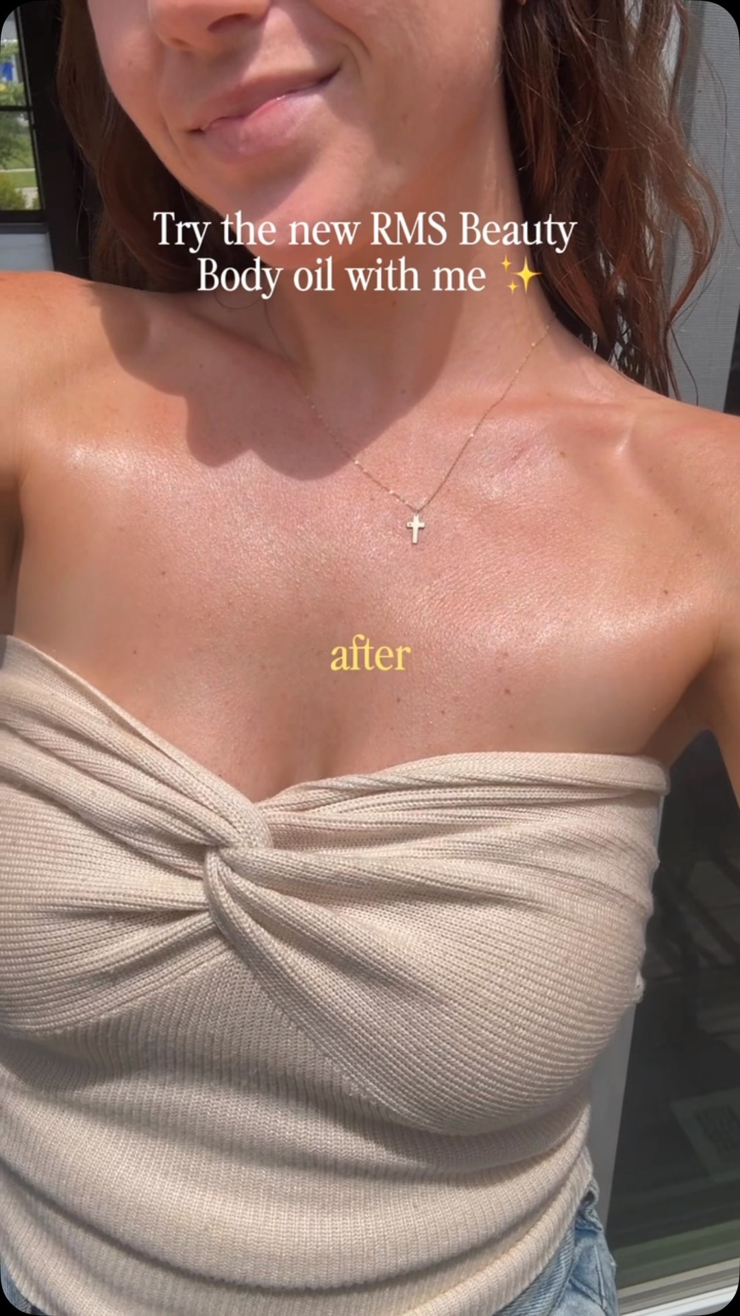 Your new clean summer staple incoming!! @rmsbeauty just launched their brand new body oil and I am loving how hydrating it is without leaving my skin feeling greasy 🍊✨ #rmsbeautypartner