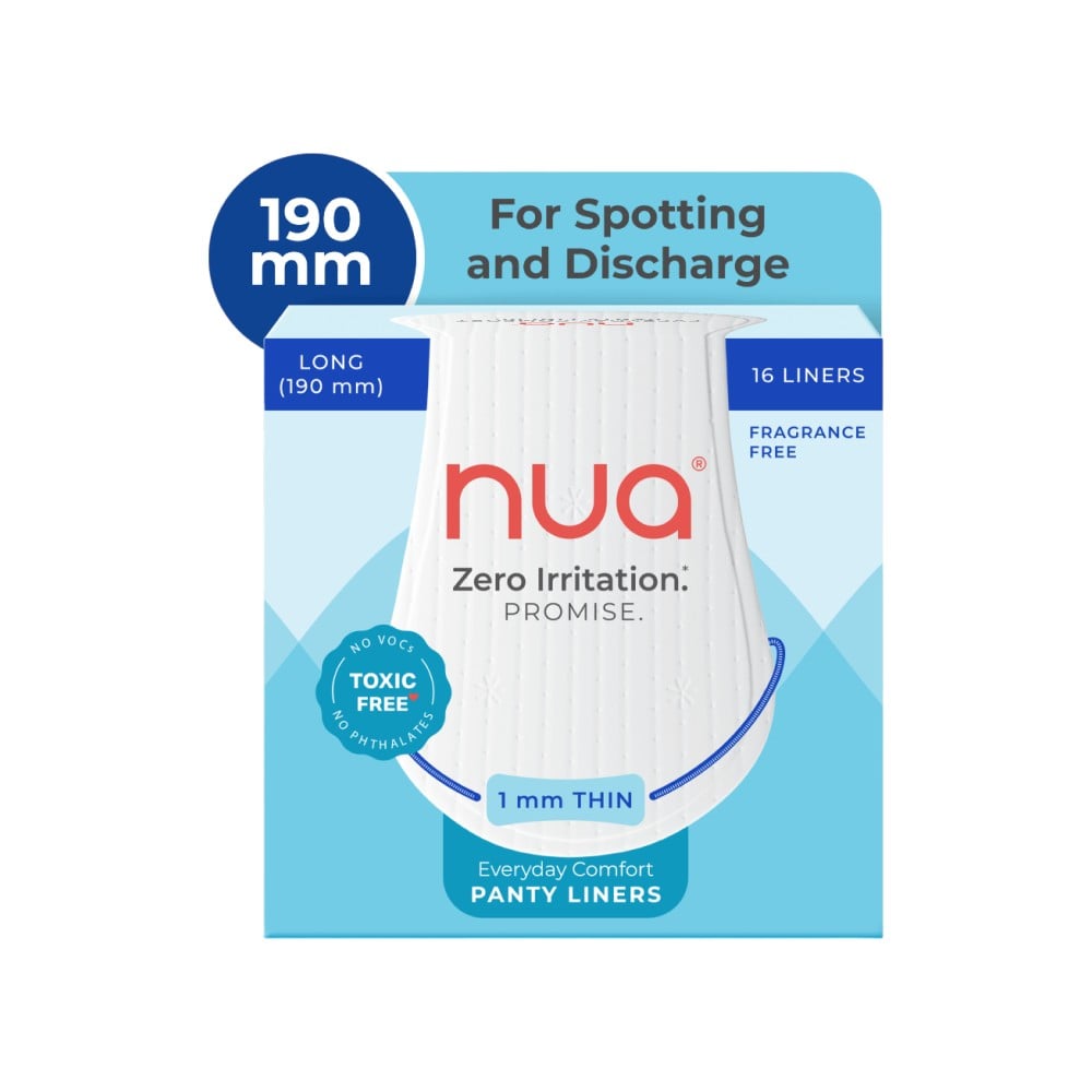 Save your favourite underwear from daily discharge and spotting stains - switch to Nua's Ultra-Soft Everyday Panty Liners today!
Here's why they're perfect:
☁ Super soft and breathable
📏 Ultra-thin (just 1mm)
💧 Rapid abs