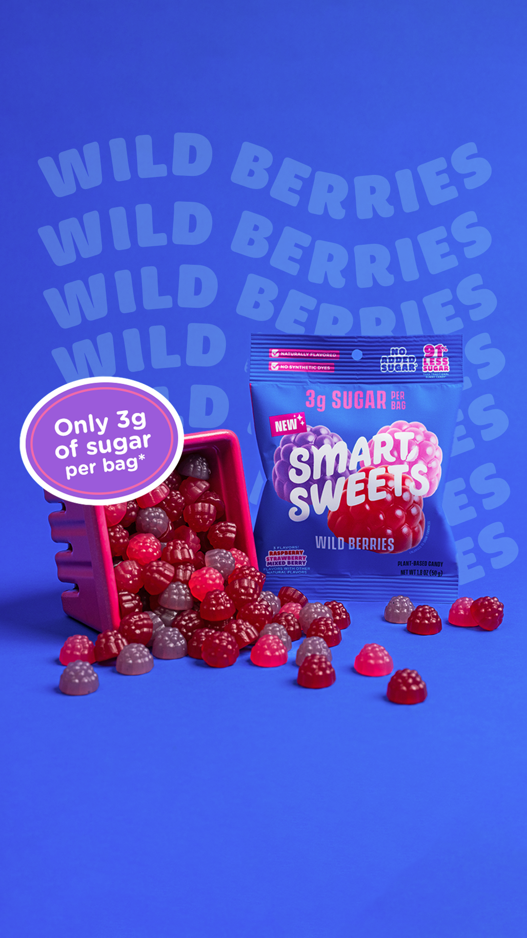 Now at Target! 🎯 NEW Wild Berries are bursting with juicy, fruity flavor you know and love, but without all the sugar. Enjoy every sweet bite knowing there's only 3g of sugar per bag.