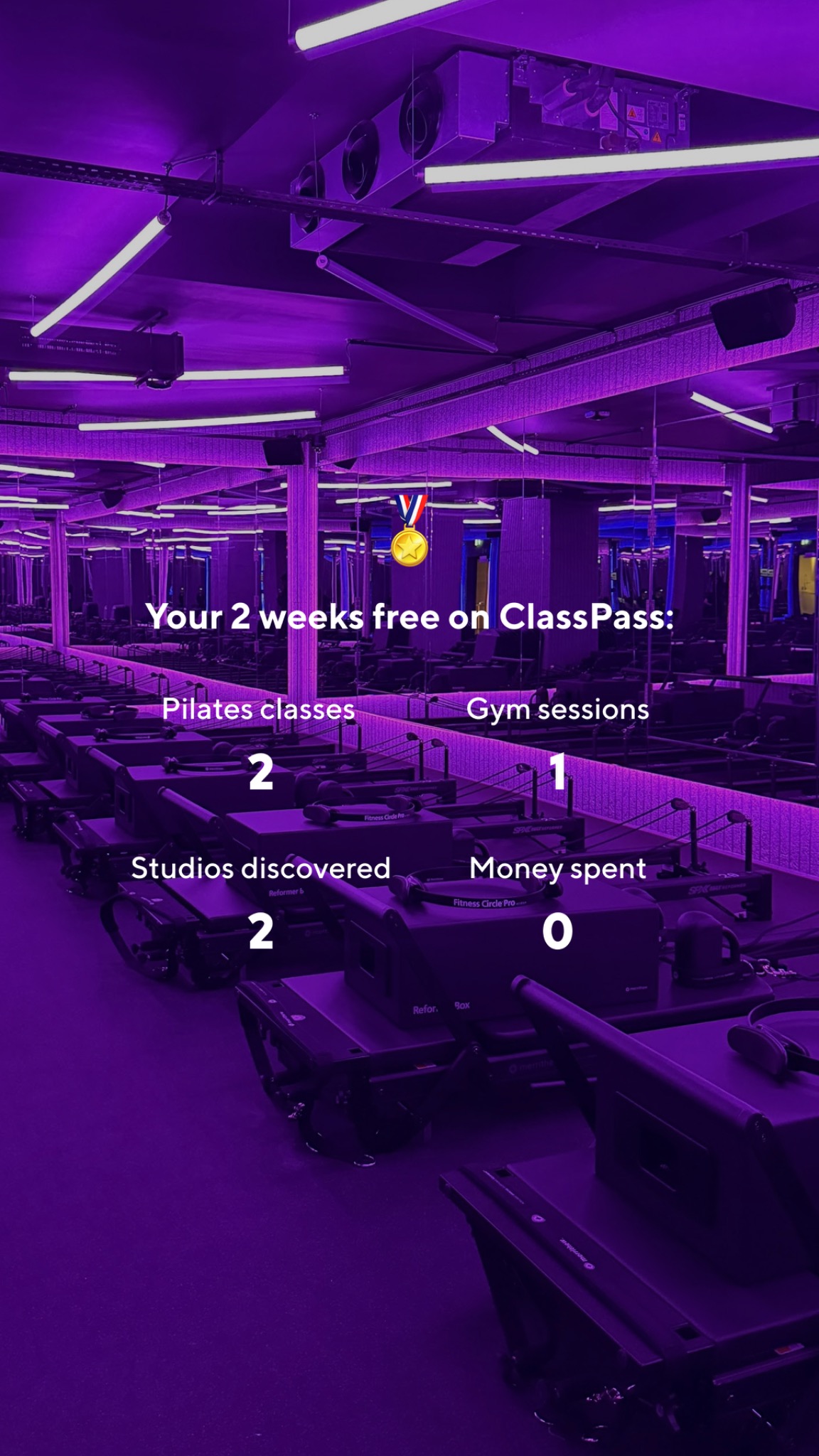 What will your stats look like? Get 2 weeks free of ClassPass to find out.