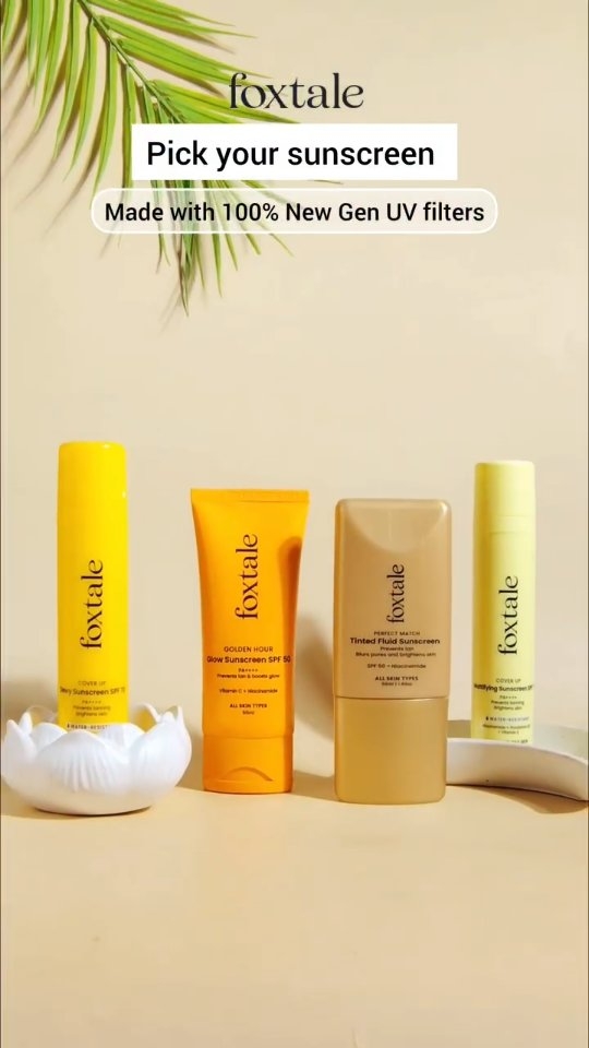 Sun's out, protection's in!☀️
Introducing @foxtale suncreen squad in 4 fabulous finishes! Matte for the no-makeup days, Glowy for that lit-from-within vibe, Dewy for hydrated skin, and Tinted for a pop of color!Which one
