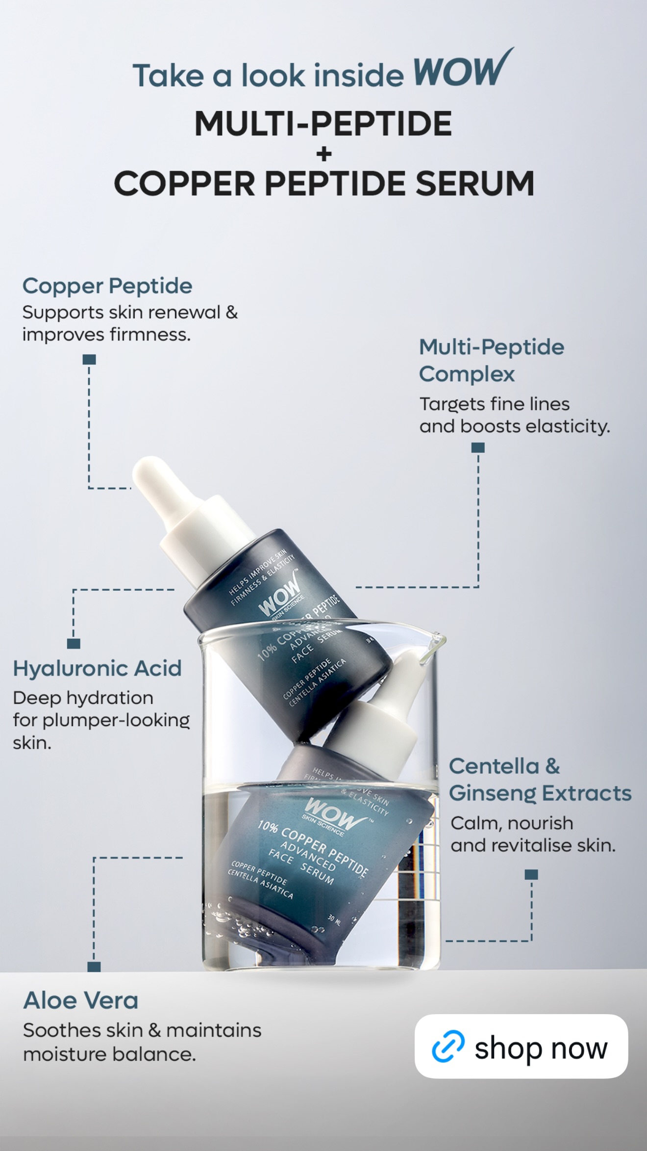 Tired of skin looking dull, tired or older than it should?
This serum is packed with Multi Peptides + Copper Peptides that help boost collagen, smooth fine lines and bring back that firm, healthy glow ✨

Lightweight, fas