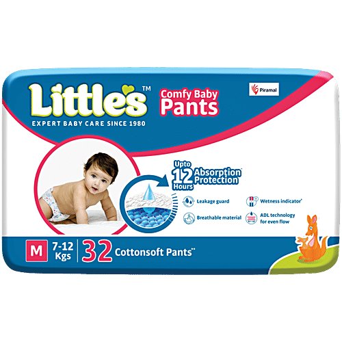Littles Comfy Baby Diaper Pants - M 32 pcs